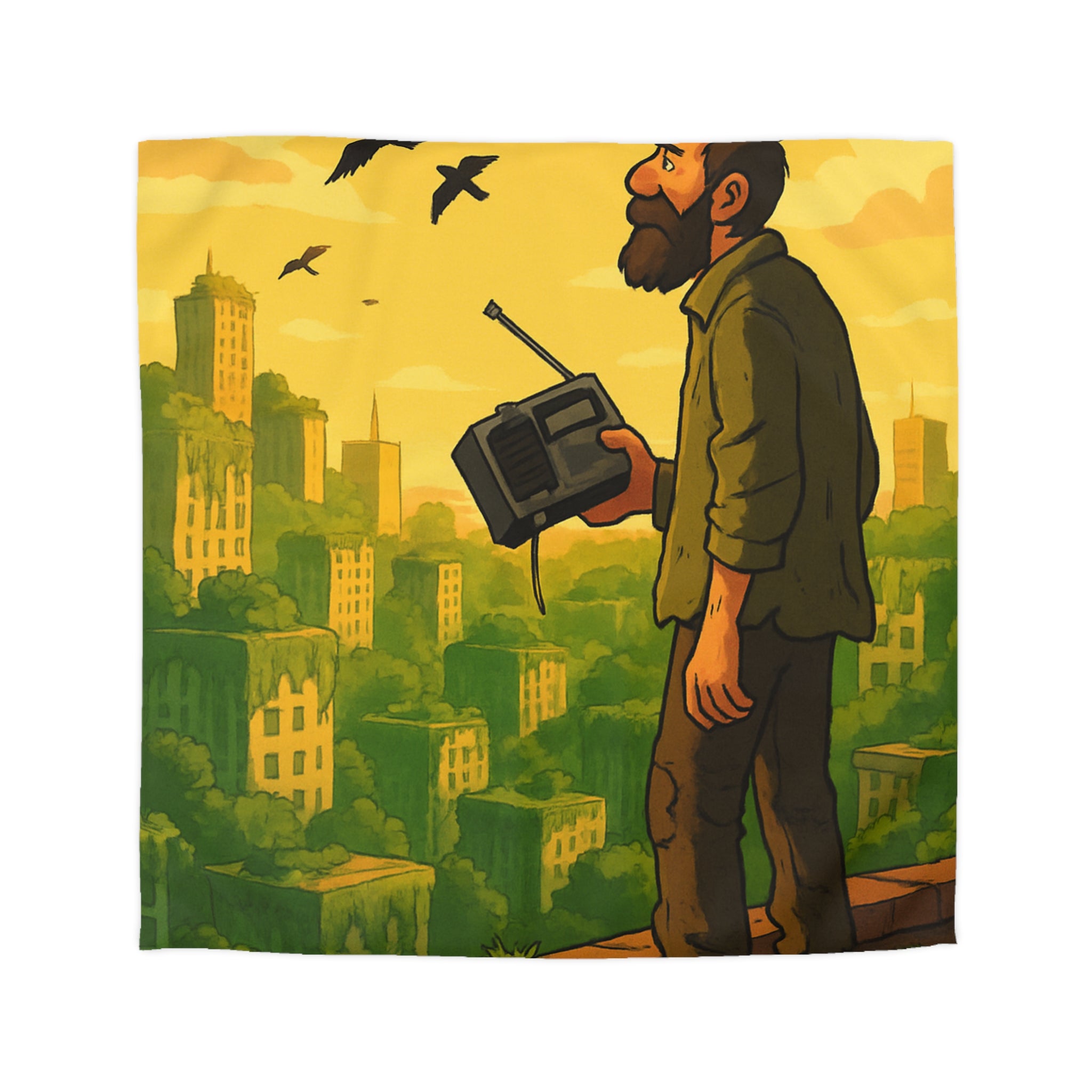 Housse de Couette Microfibre Illustration Unique Design Moderne Décoration Intérieure Raffinée