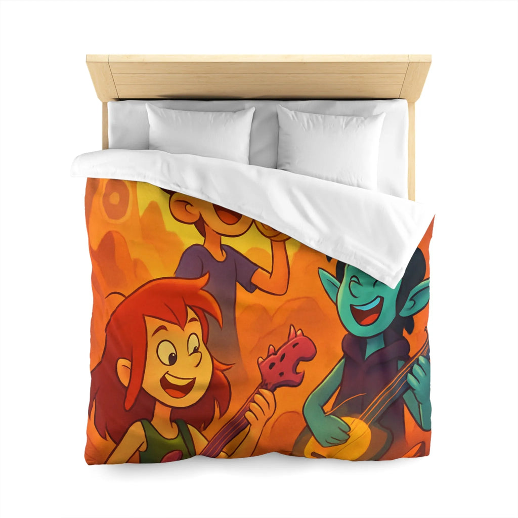 Housse de Couette avec Illustrations Musicales Fantaisistes pour Enfants et Adolescents Colorée