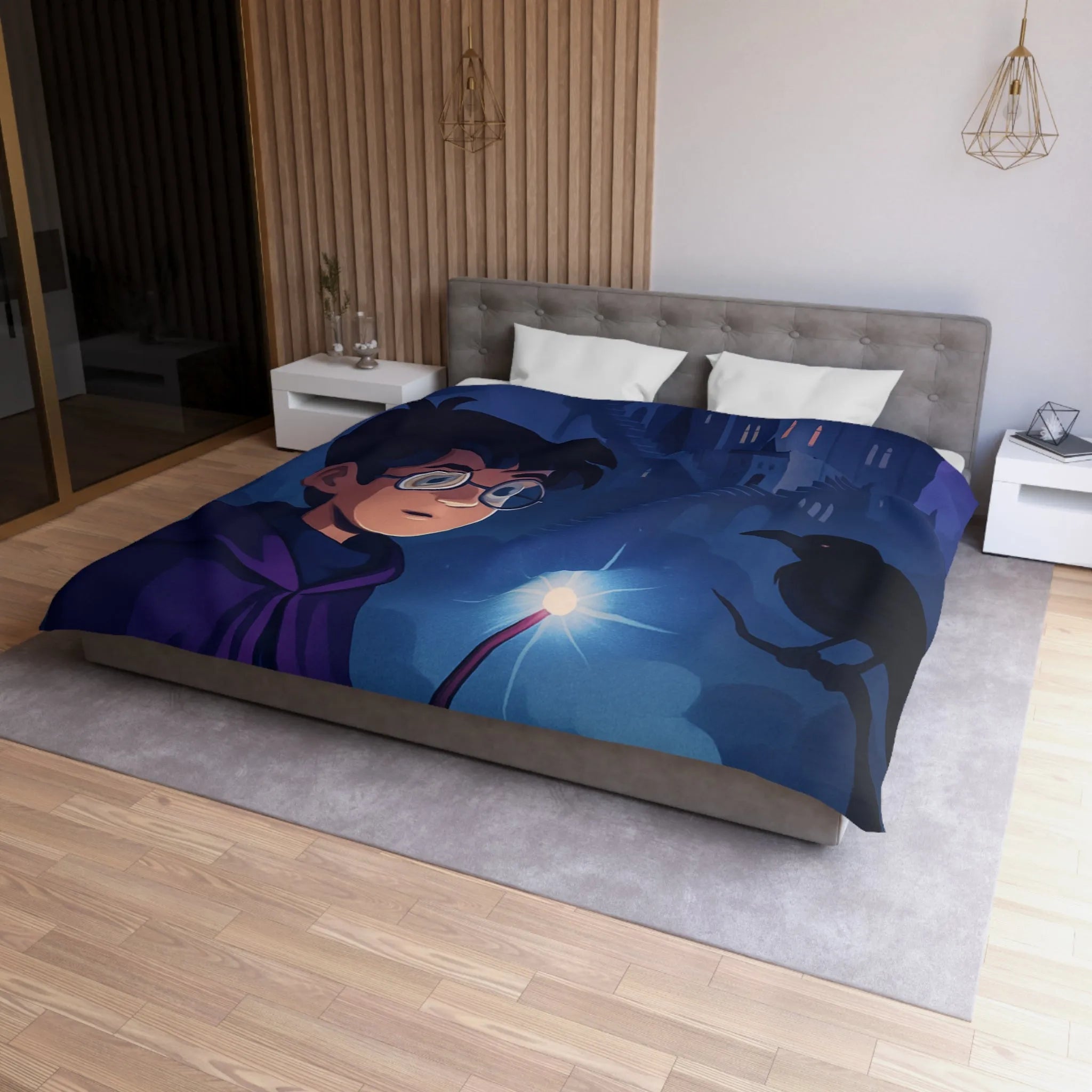 Housse de Couette Microfibre Art Graphique Contemporain Style Décoratif Chambre Tendance