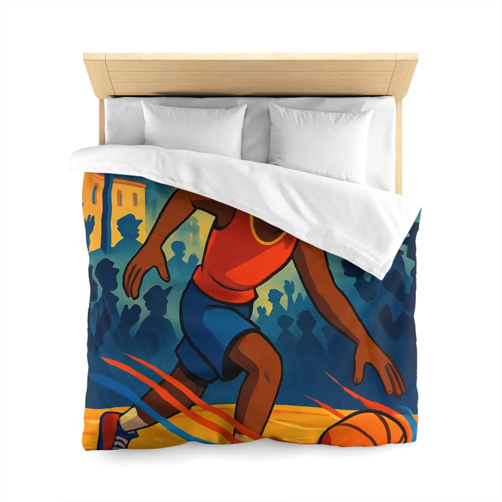 Housse de Couette Enfant Basket Rue Illustration Vibrante Style Bande Dessinée Jeune Esprit