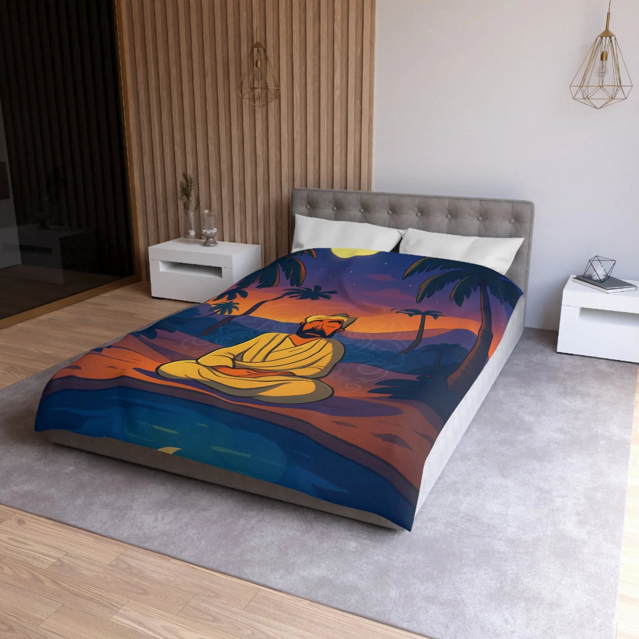 Housse de Couette Microfibre Art Graphique Contemporain Style Décoratif Chambre Tendance