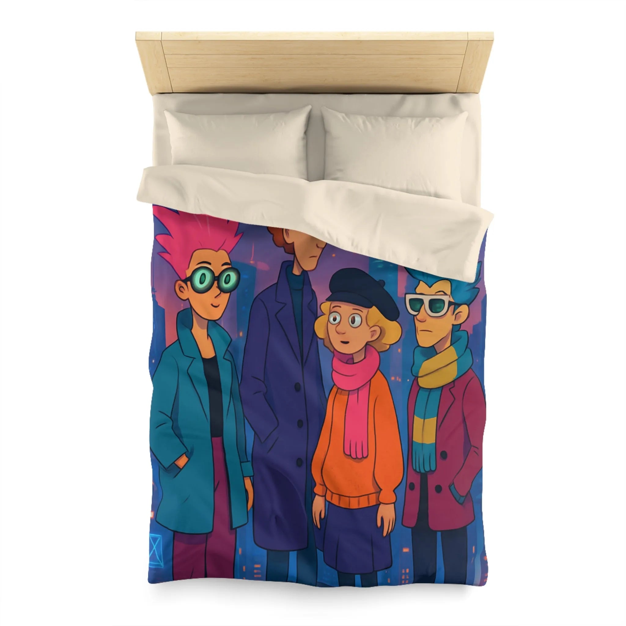 Éclat Pop Art : Style Audacieux et Couleurs Vives sur Housse de Couette Futuriste