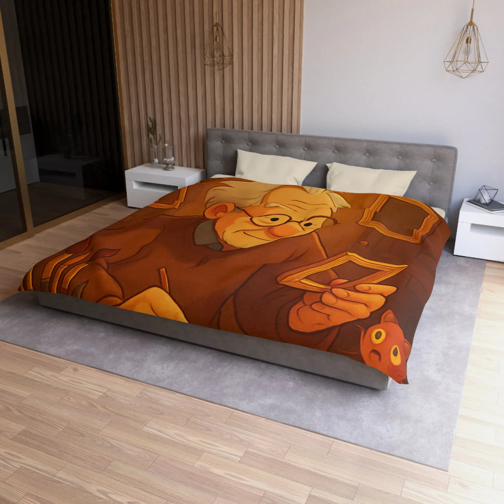 Housse de Couette Illustrée avec Artiste Peignant dans Atelier Enveloppant et Charmant