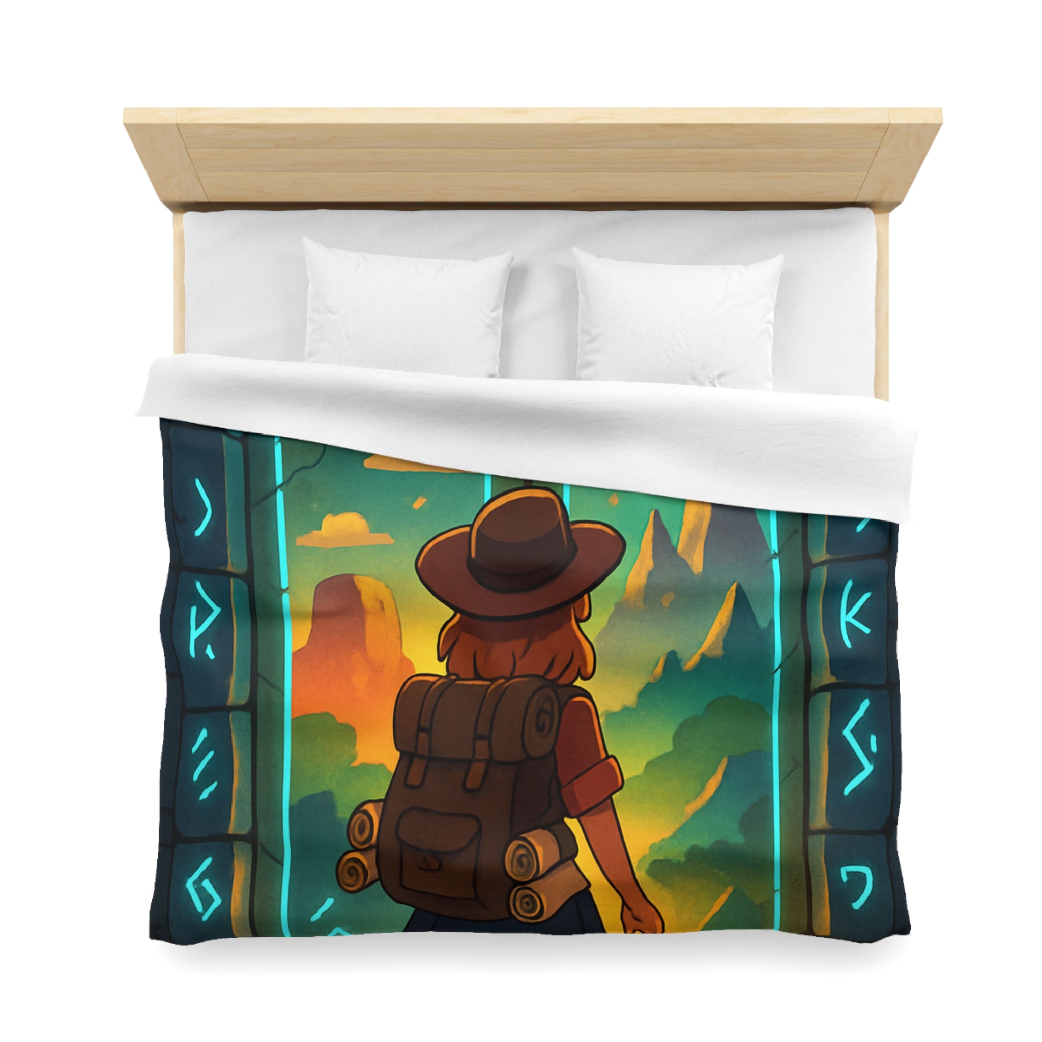 Housse de Couette Microfibre Motif Créatif Original Style Contemporain Chambre Élégante