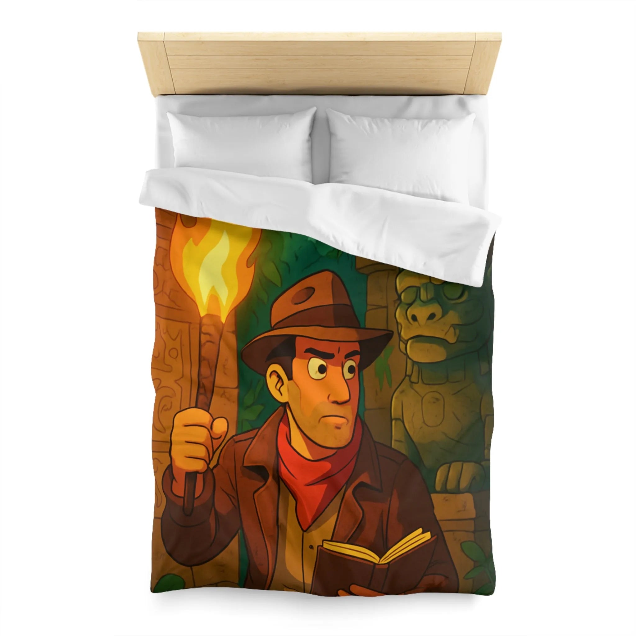 Explorez un Monde Mystérieux avec Housse de Couette Temple Ancien Inspirée de l'Aventure