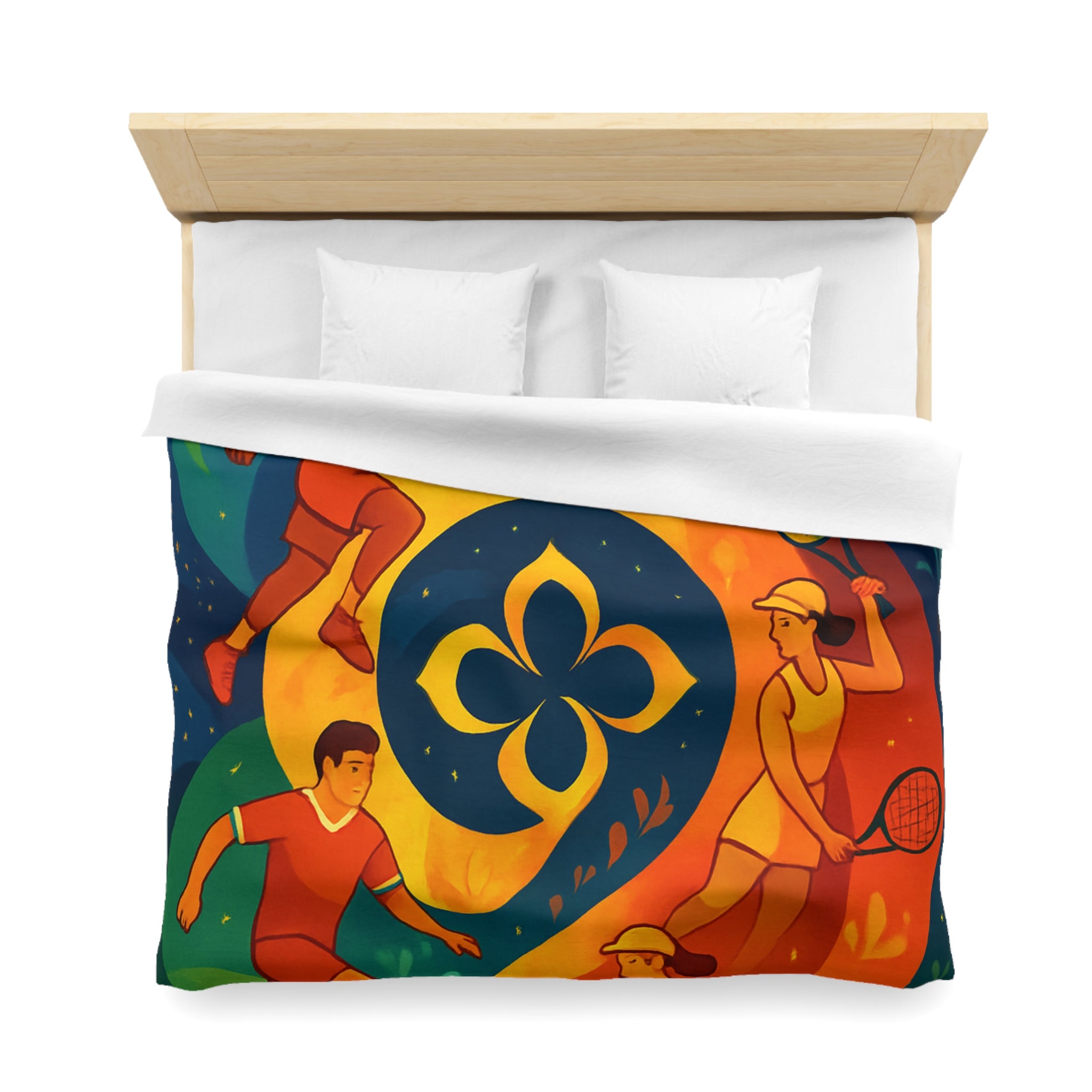 Housse de Couette Microfibre Illustration Unique Design Moderne Décoration Intérieure Raffinée