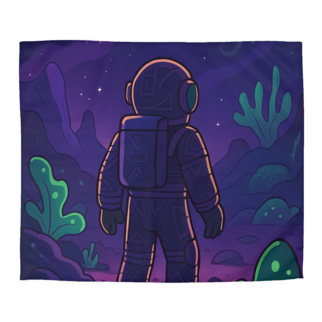 Plongée Onirique dans l'Espace: Astronaute Explorant Paysage Stellaire Céleste et Mystérieux