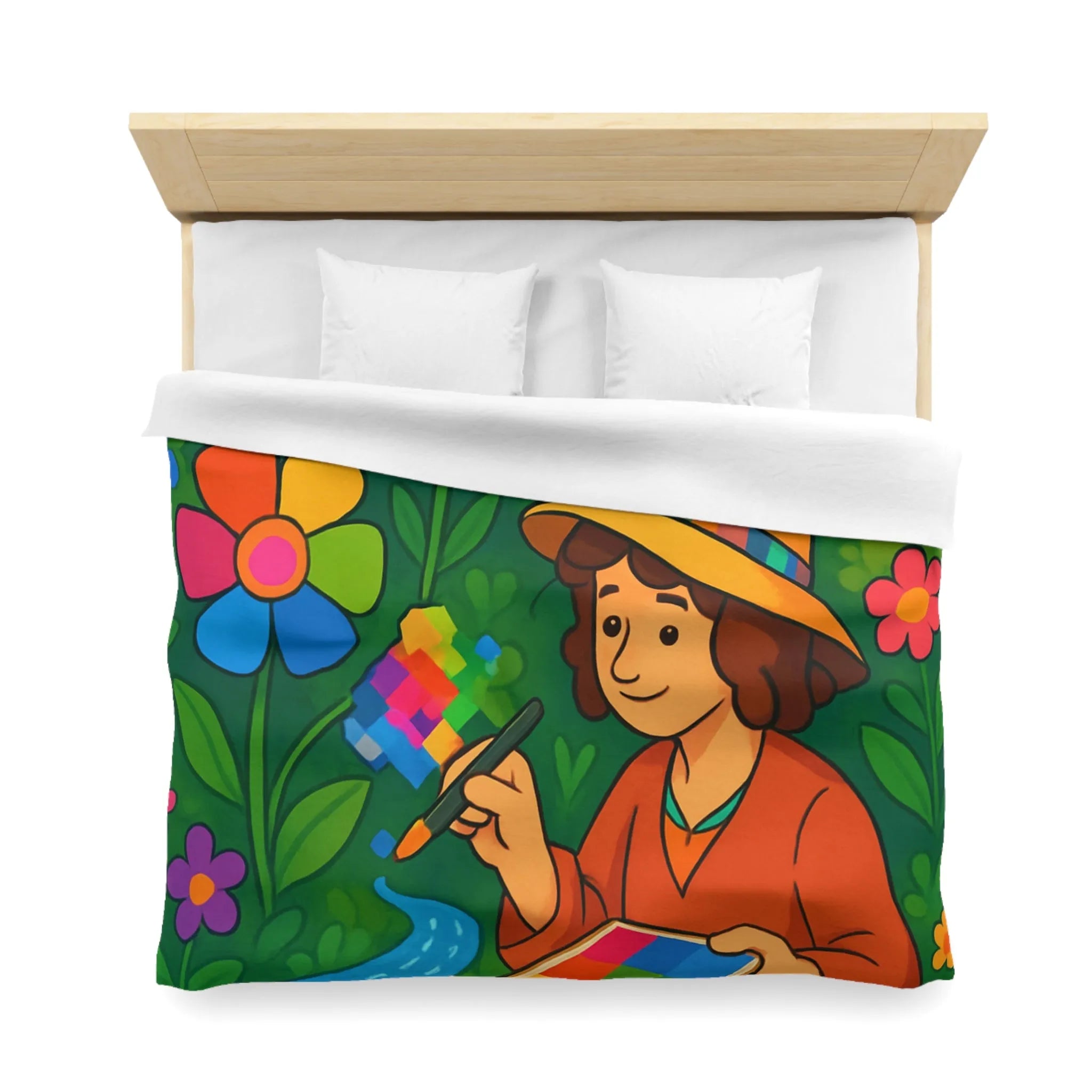 Housse de Couette Microfibre Art Graphique Contemporain Style Décoratif Chambre Tendance