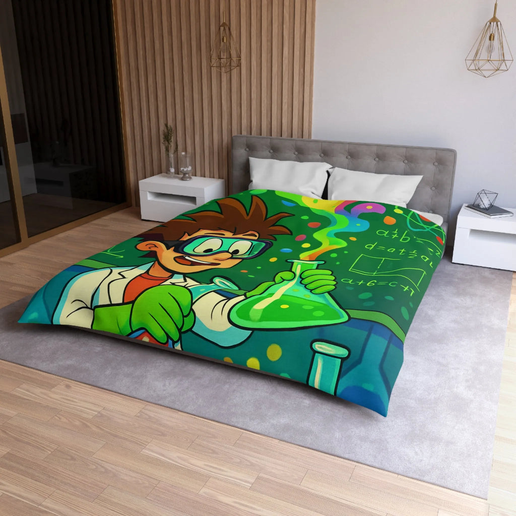 Housse de couette colorée pour enfants avec motif laboratoire scientifique amusant et éducatif