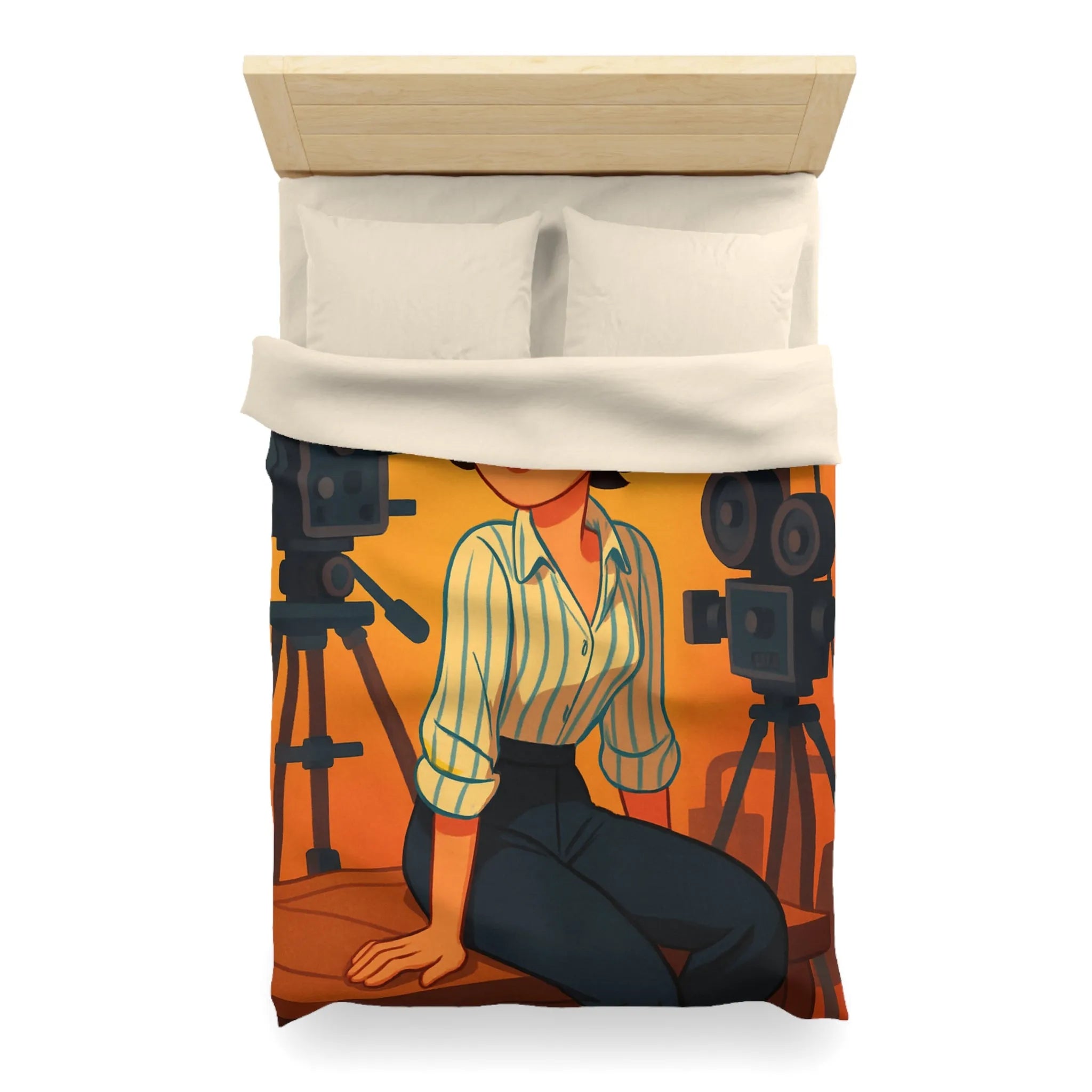 Housse de Couette Microfibre Art Graphique Contemporain Style Décoratif Chambre Tendance