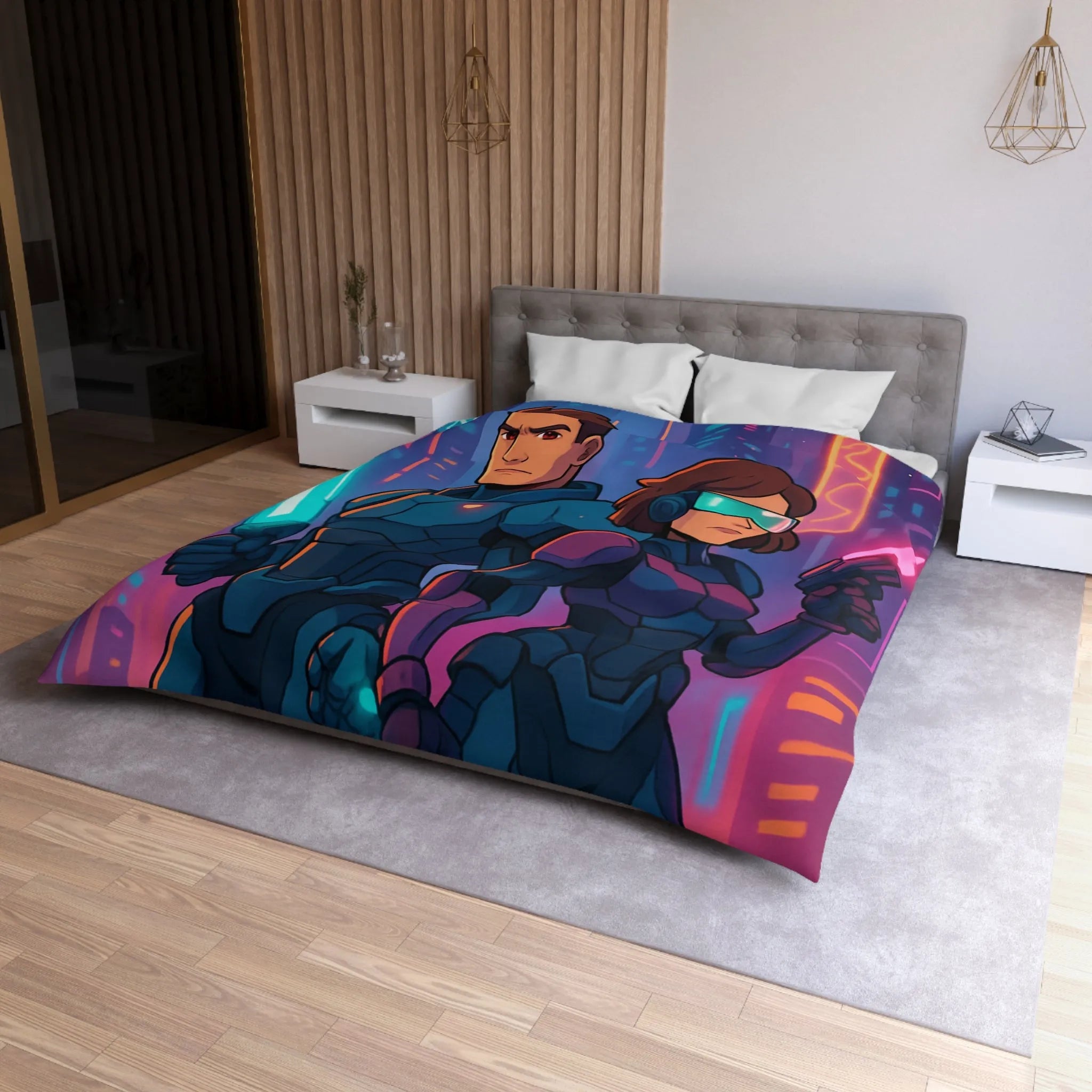 Housse de Couette Microfibre Création Artistique Moderne Design Exclusif Décoration Chambre