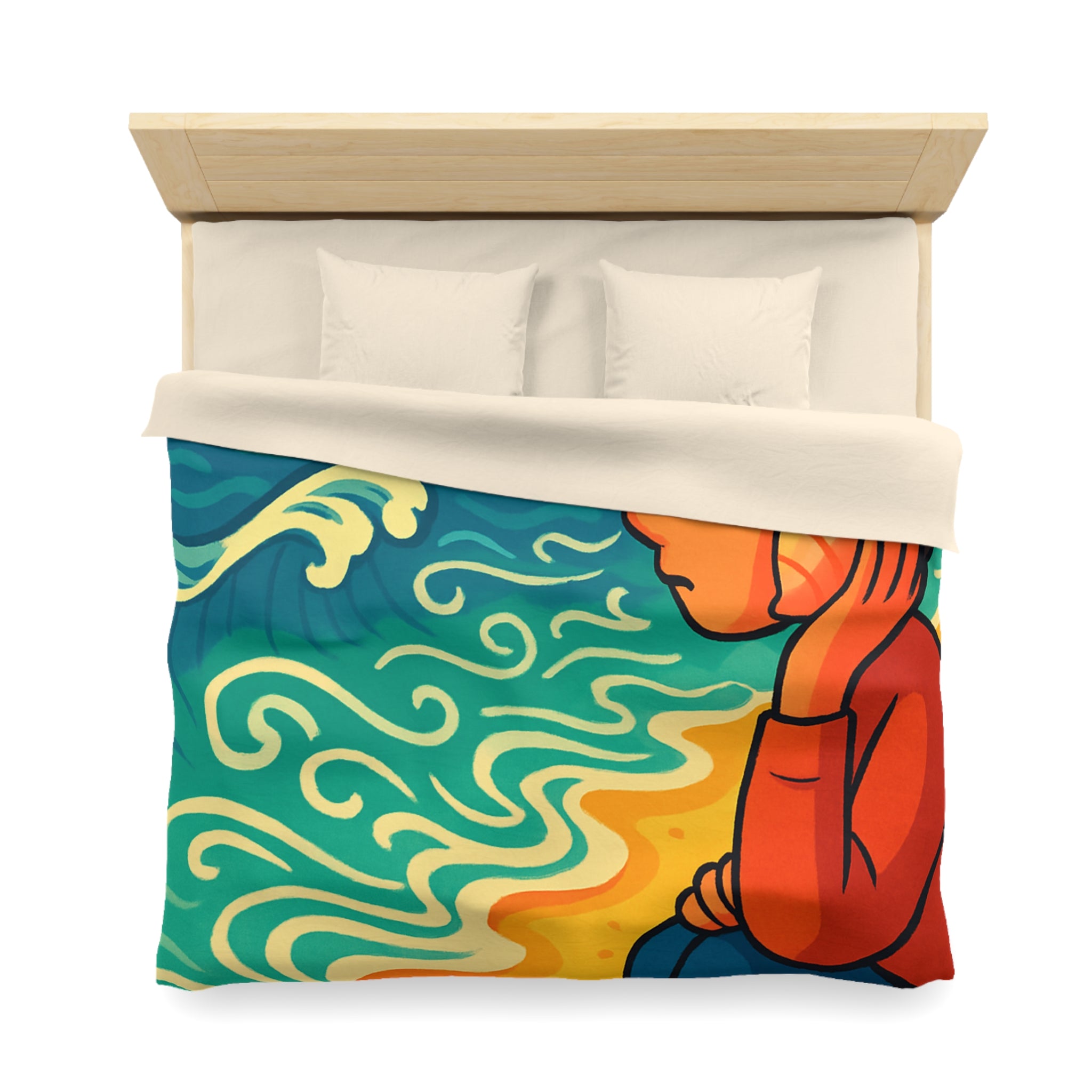 Housse de Couette Microfibre Design Artistique Moderne Décoration Chambre Confort Premium