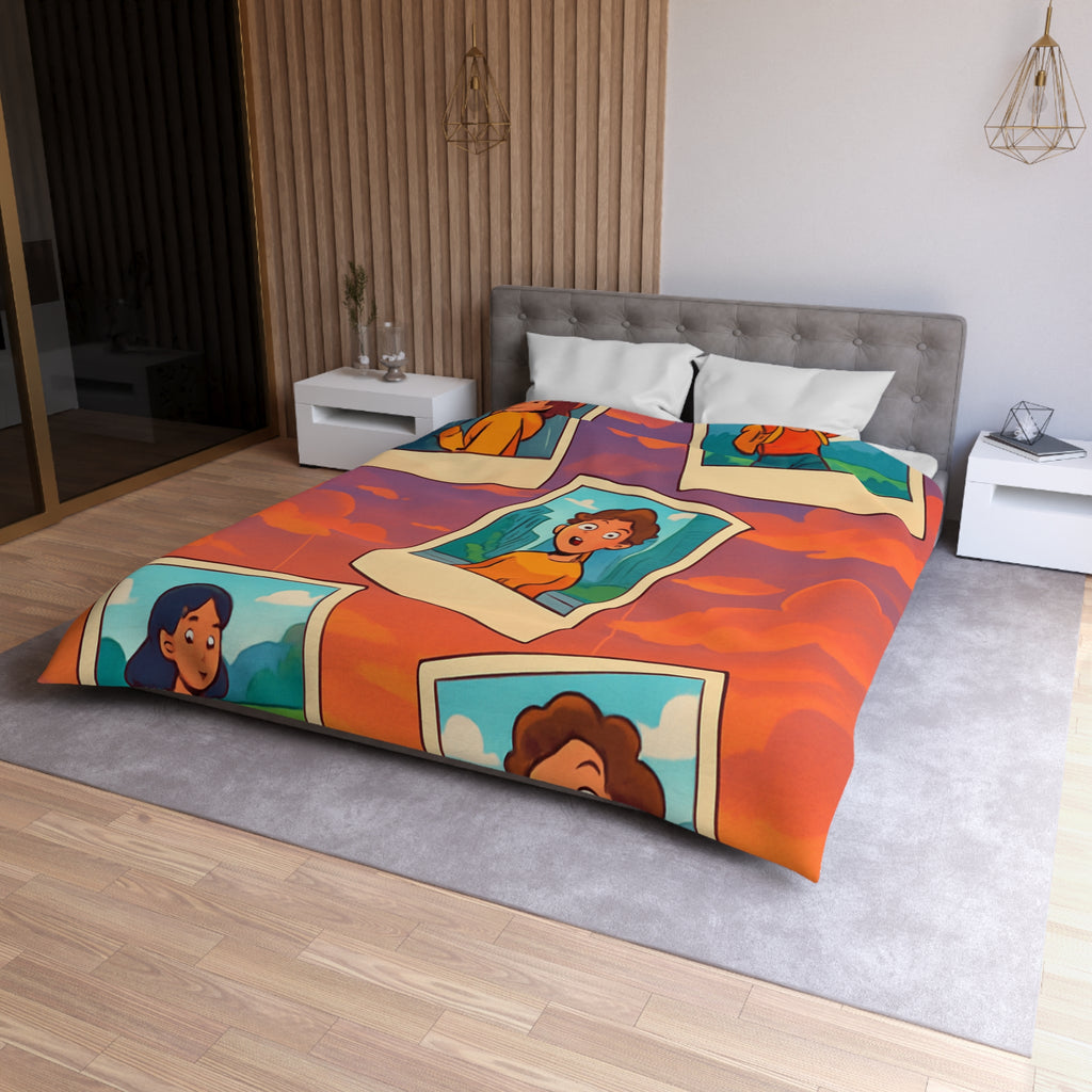 Housse de Couette Microfibre Motif Créatif Original Style Contemporain Chambre Élégante