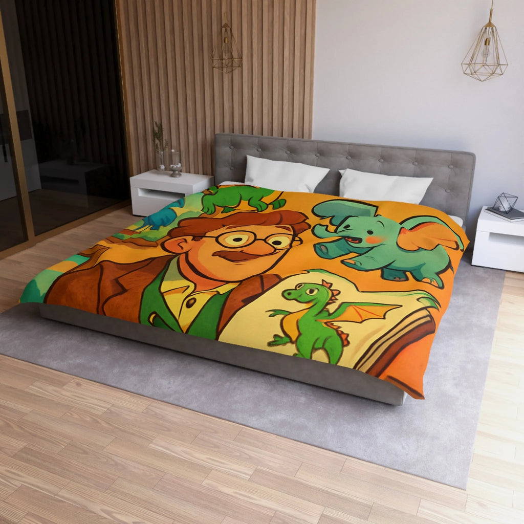 Housse de couette avec illustrations d'animaux colorés pour une chambre chaleureuse et ludique