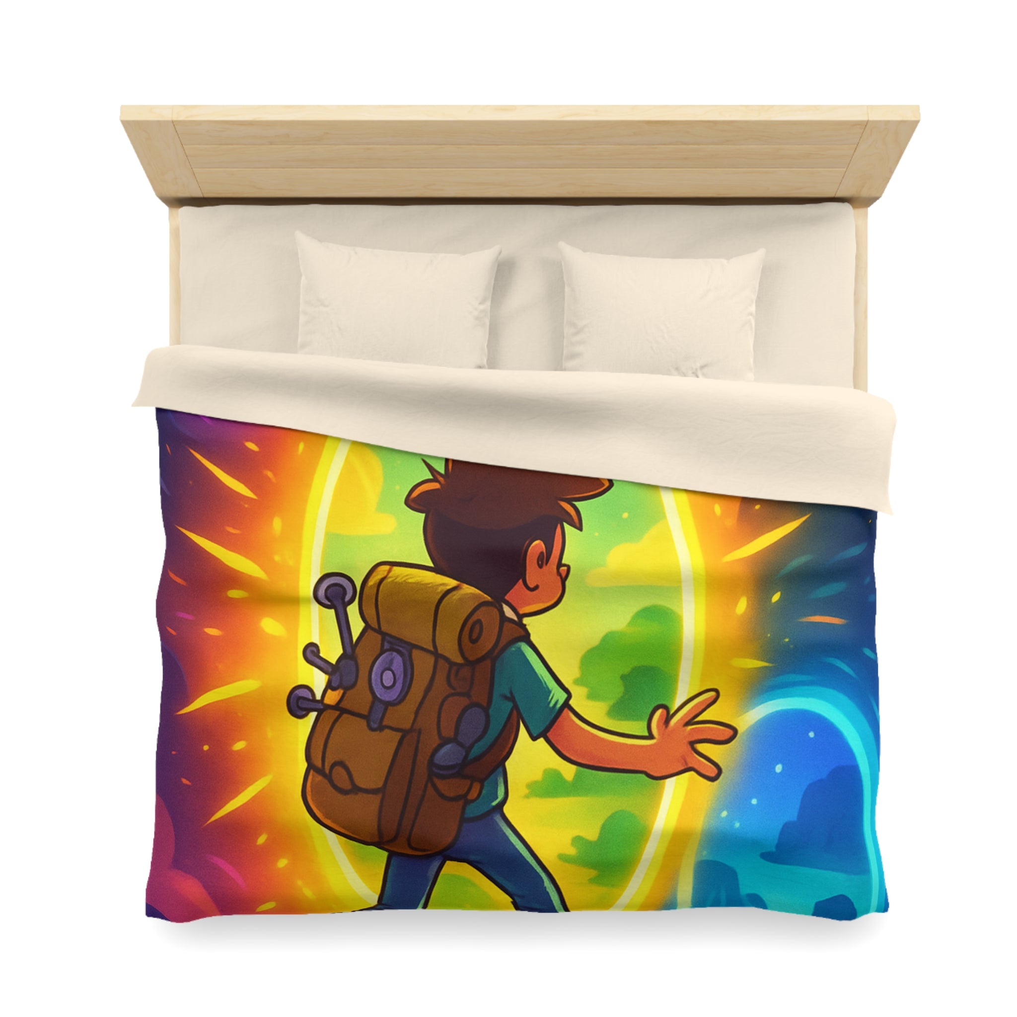 Spacieux Monde Dessiné : Couette Aventure Porte Portail Multivers Enfant Univers Coloré