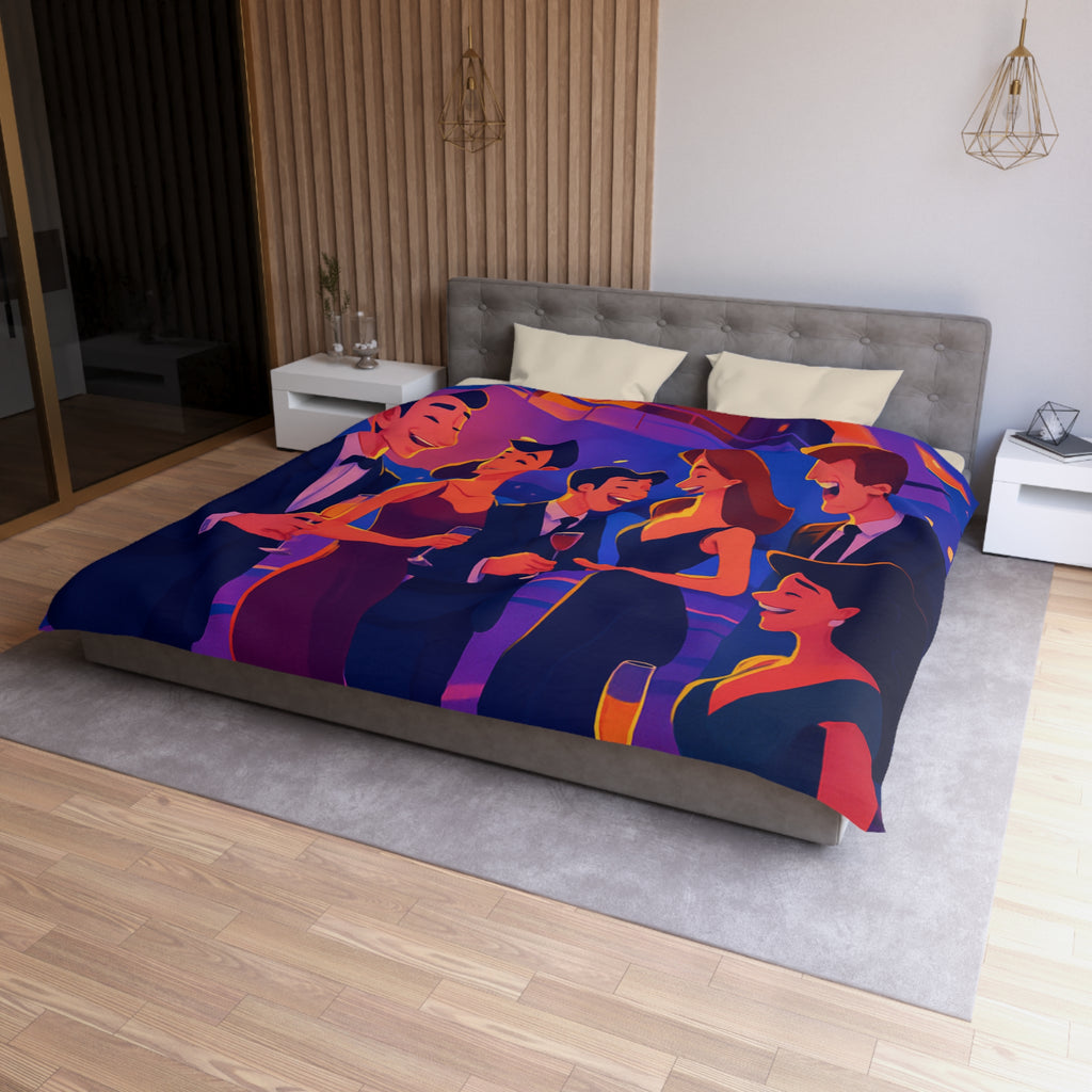 Luxueuse housse de couette en croisière, ambiance fête nocturne élégante et festive