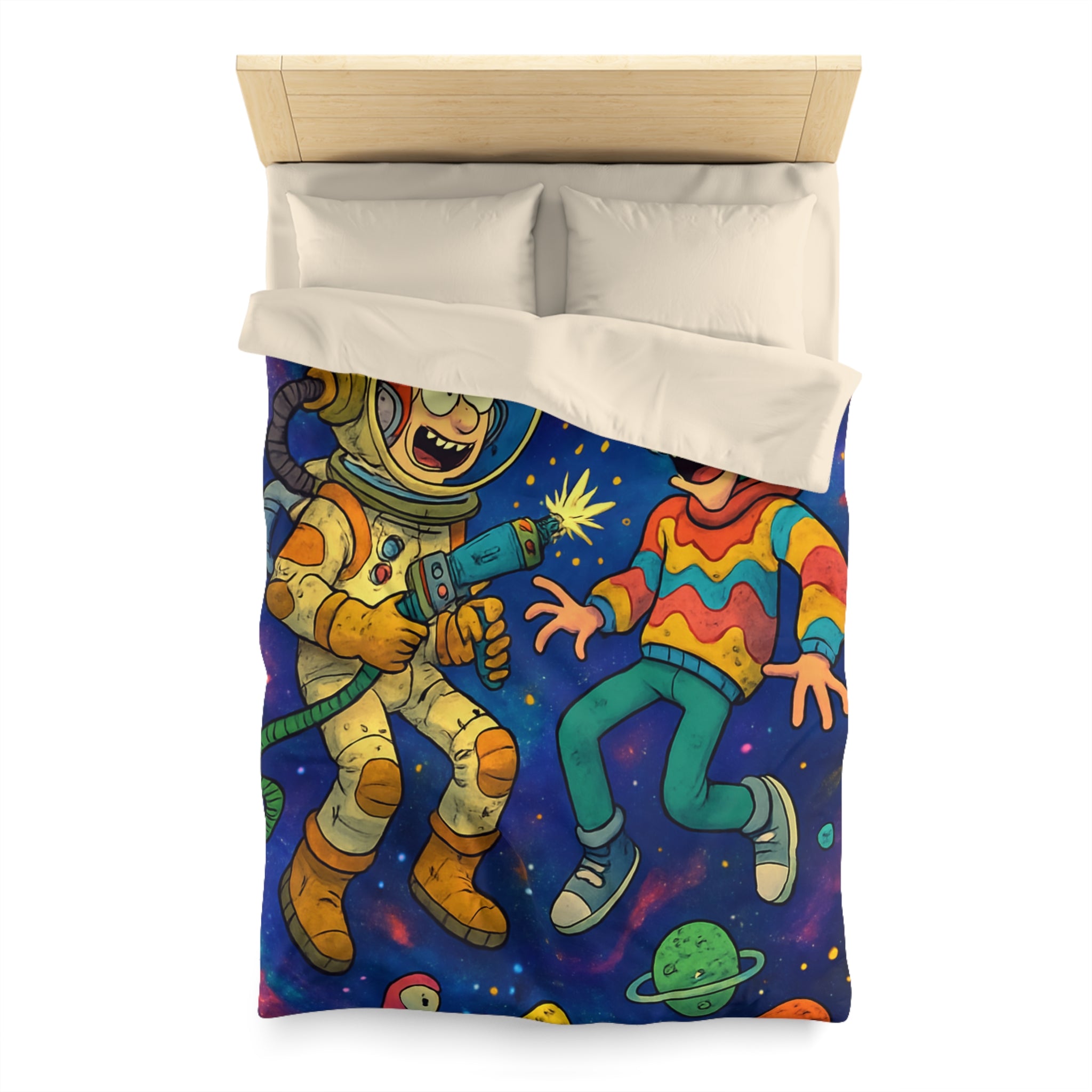 Housse de Couette Microfibre Design Artistique Moderne Décoration Chambre Confort Premium