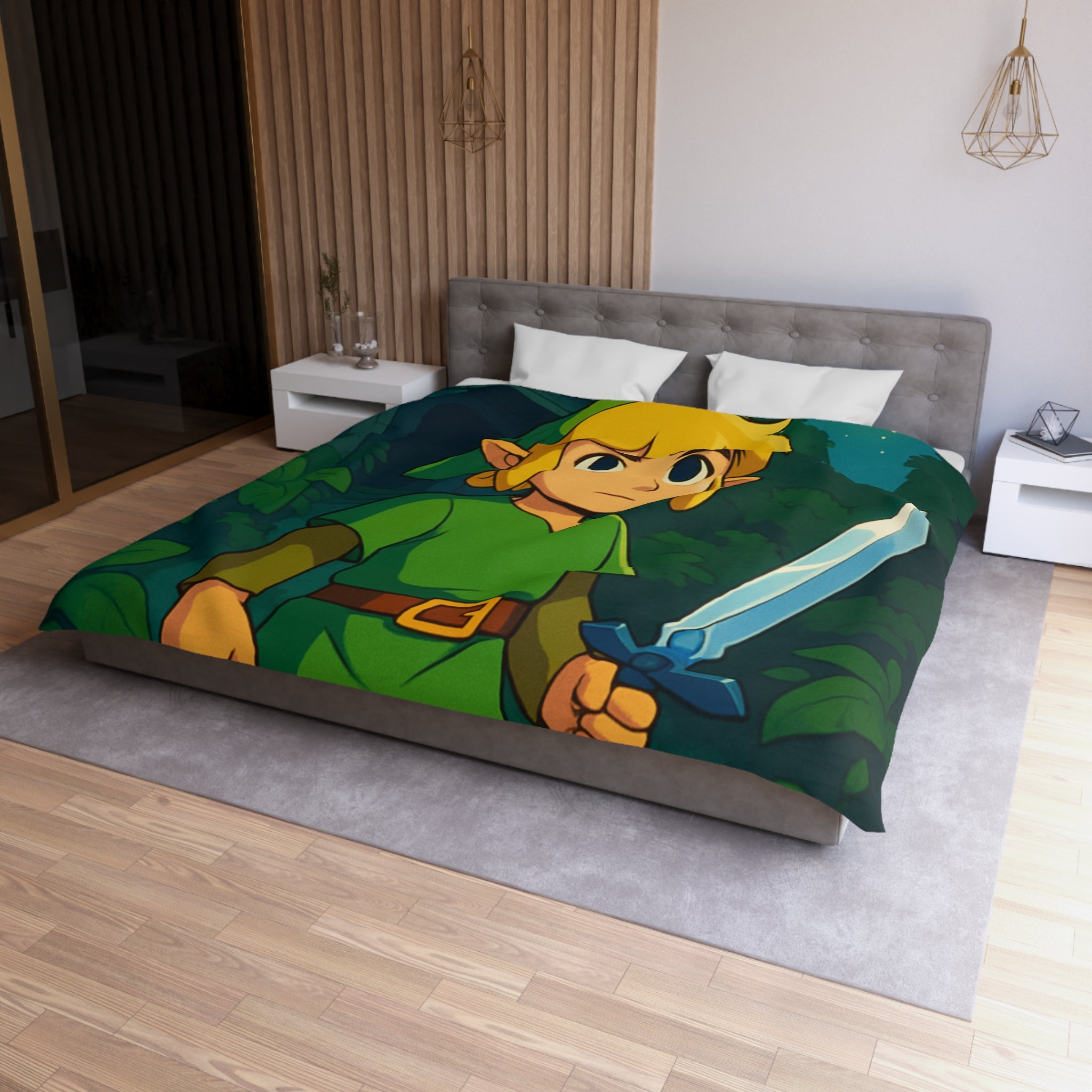 Housse de Couette Microfibre Design Artistique Moderne Décoration Chambre Confort Premium