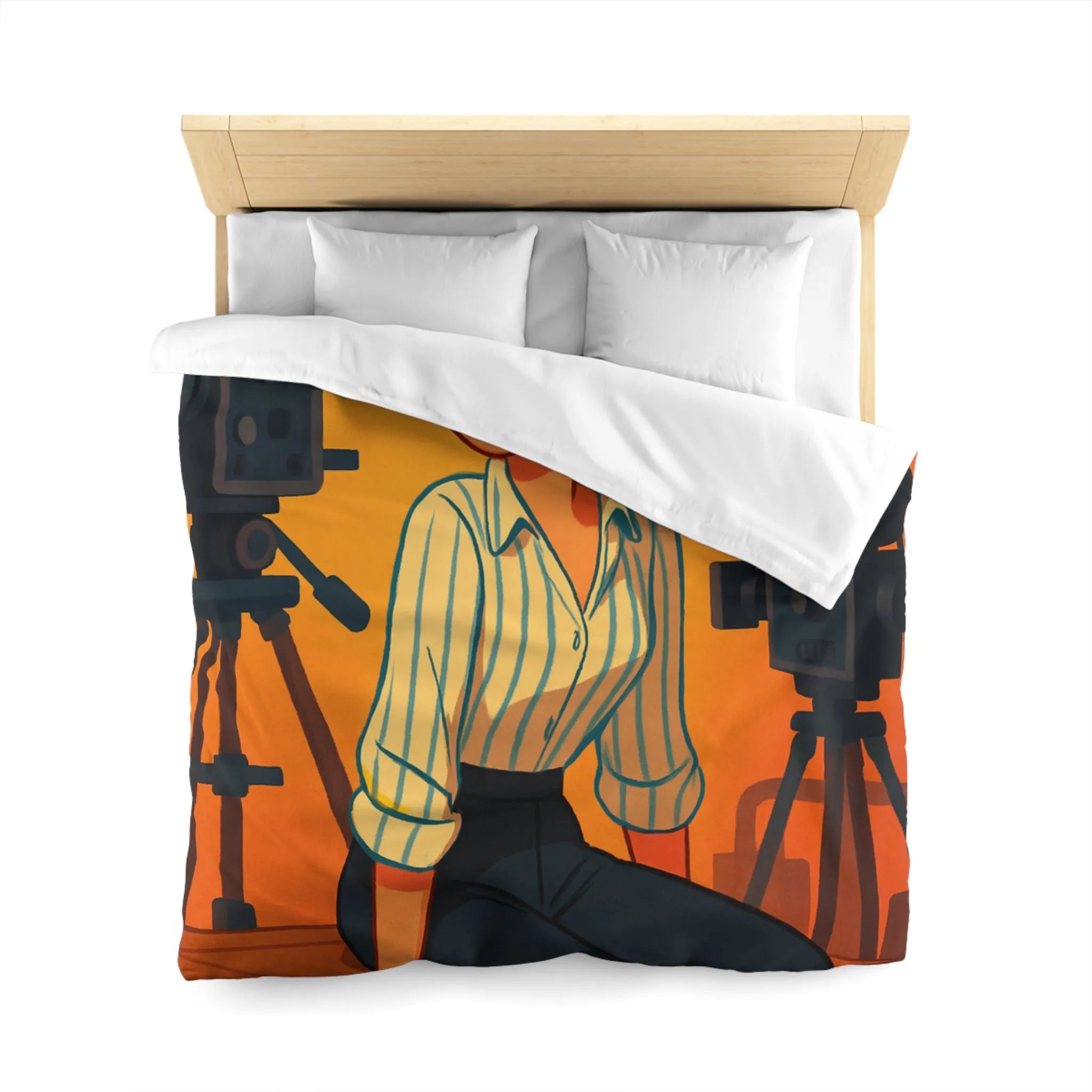 Housse de Couette Microfibre Art Graphique Contemporain Style Décoratif Chambre Tendance