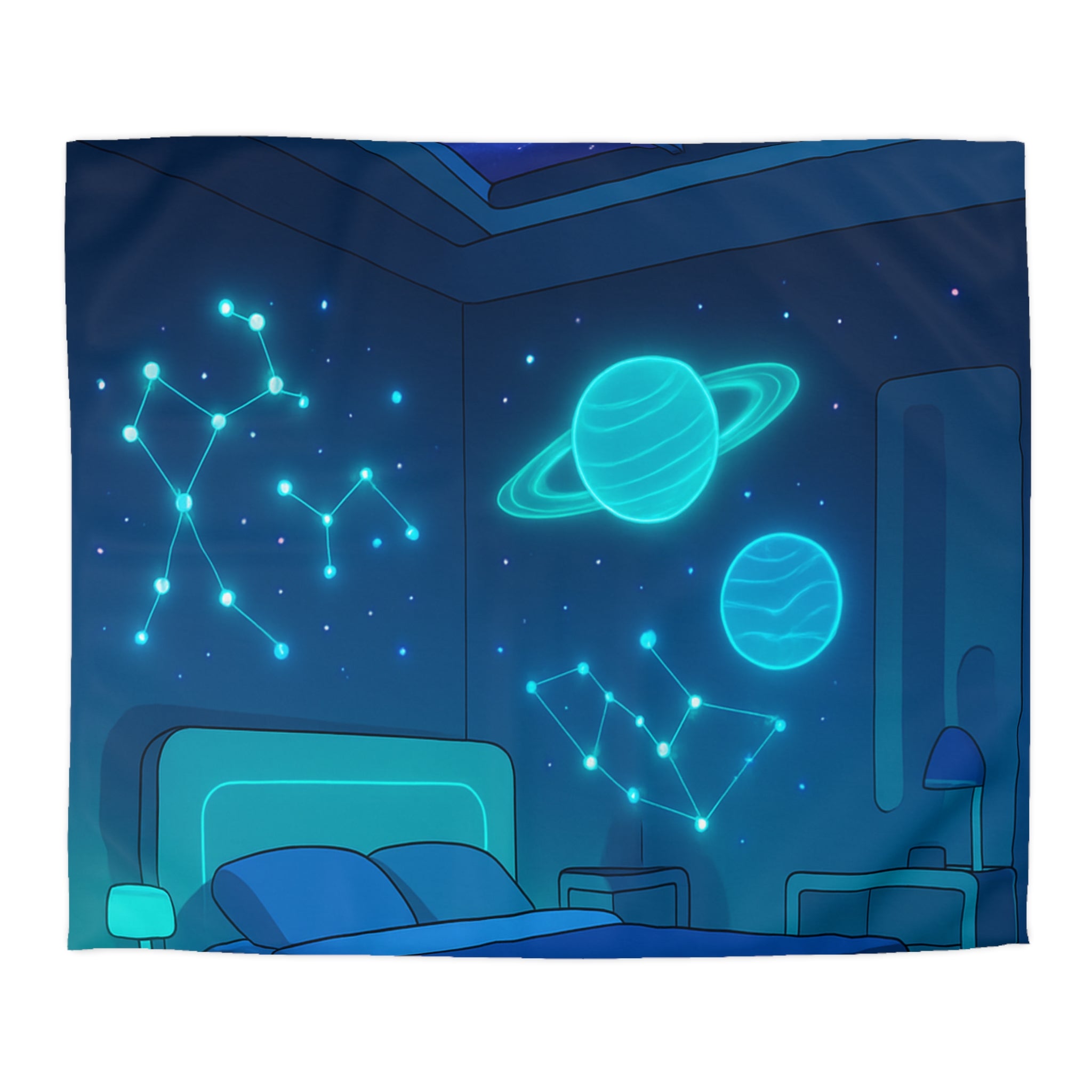 Housse de Couette Microfibre Design Artistique Moderne Décoration Chambre Confort Premium