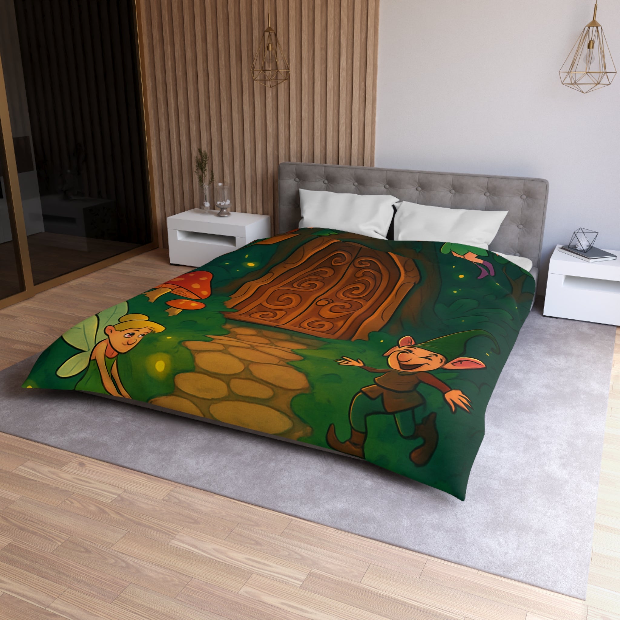 Housse de Couette Microfibre Motif Créatif Original Style Contemporain Chambre Élégante