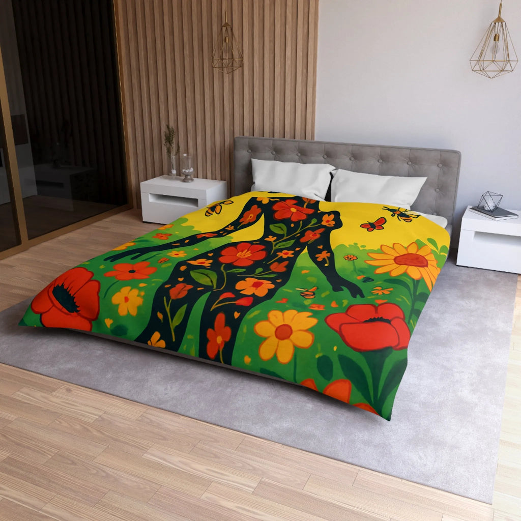 Housse de Couette Microfibre Art Graphique Contemporain Style Décoratif Chambre Tendance
