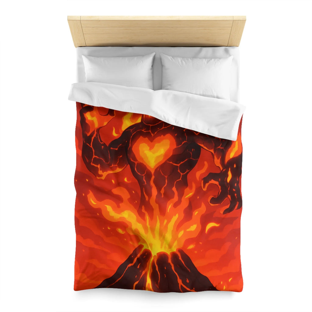 Éruption Volcanique Époustouflante: Figure Enflammée Surgissant De Coulées de Lave Rougeoyantes