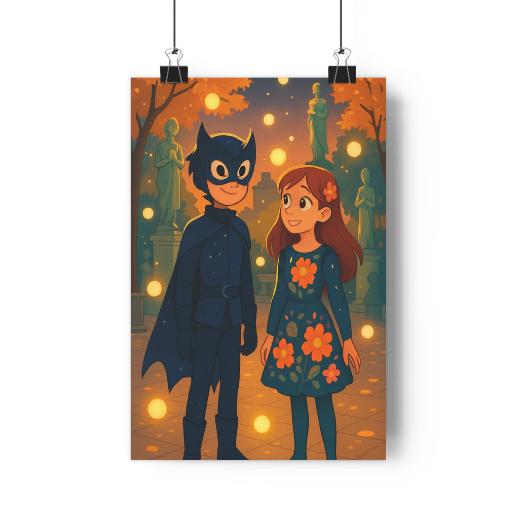 Poster décoratif mystique bleu orange enfant chambre créatif moderne ambiance aventure qualité 30x46 cm