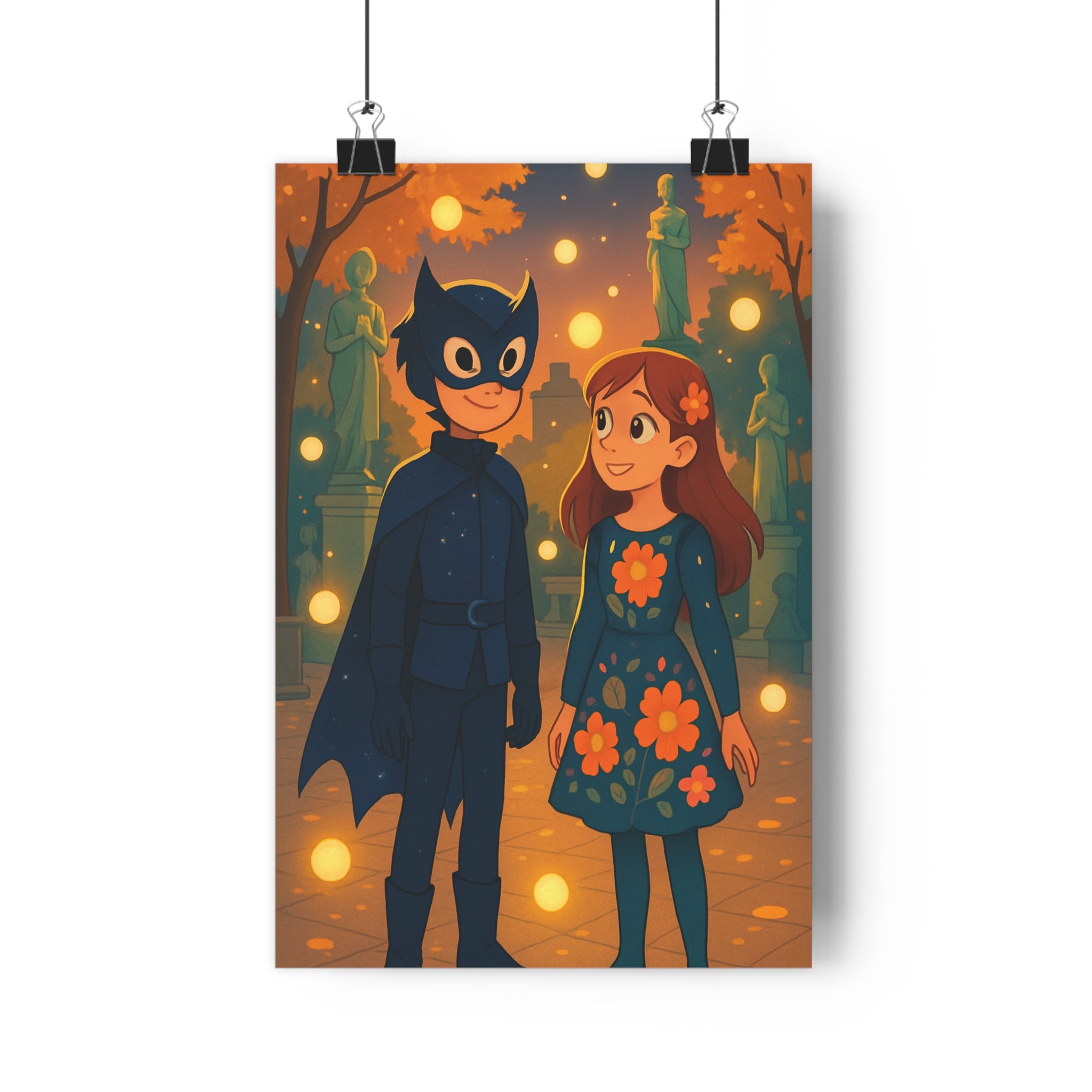 Poster décoratif mystique bleu orange enfant chambre créatif moderne ambiance aventure qualité 30x46 cm