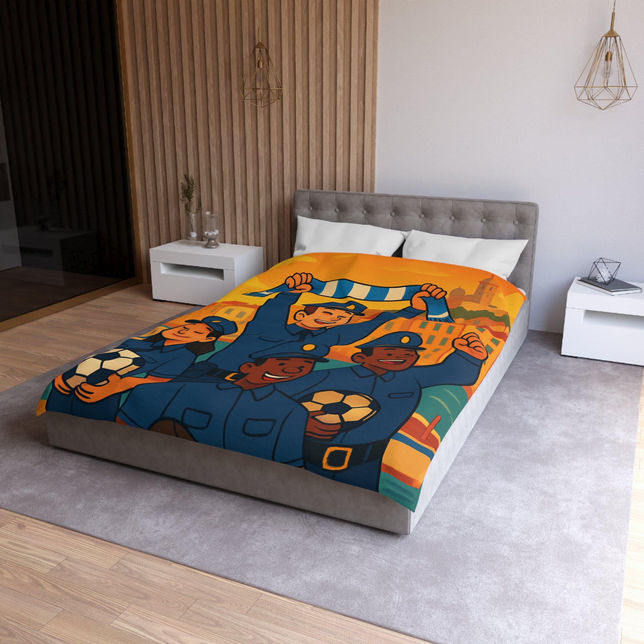 Housse de Couette Microfibre Illustration Unique Design Moderne Décoration Intérieure Raffinée