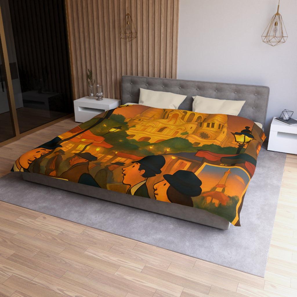 Housse de Couette Microfibre Illustration Unique Design Moderne Décoration Intérieure Raffinée