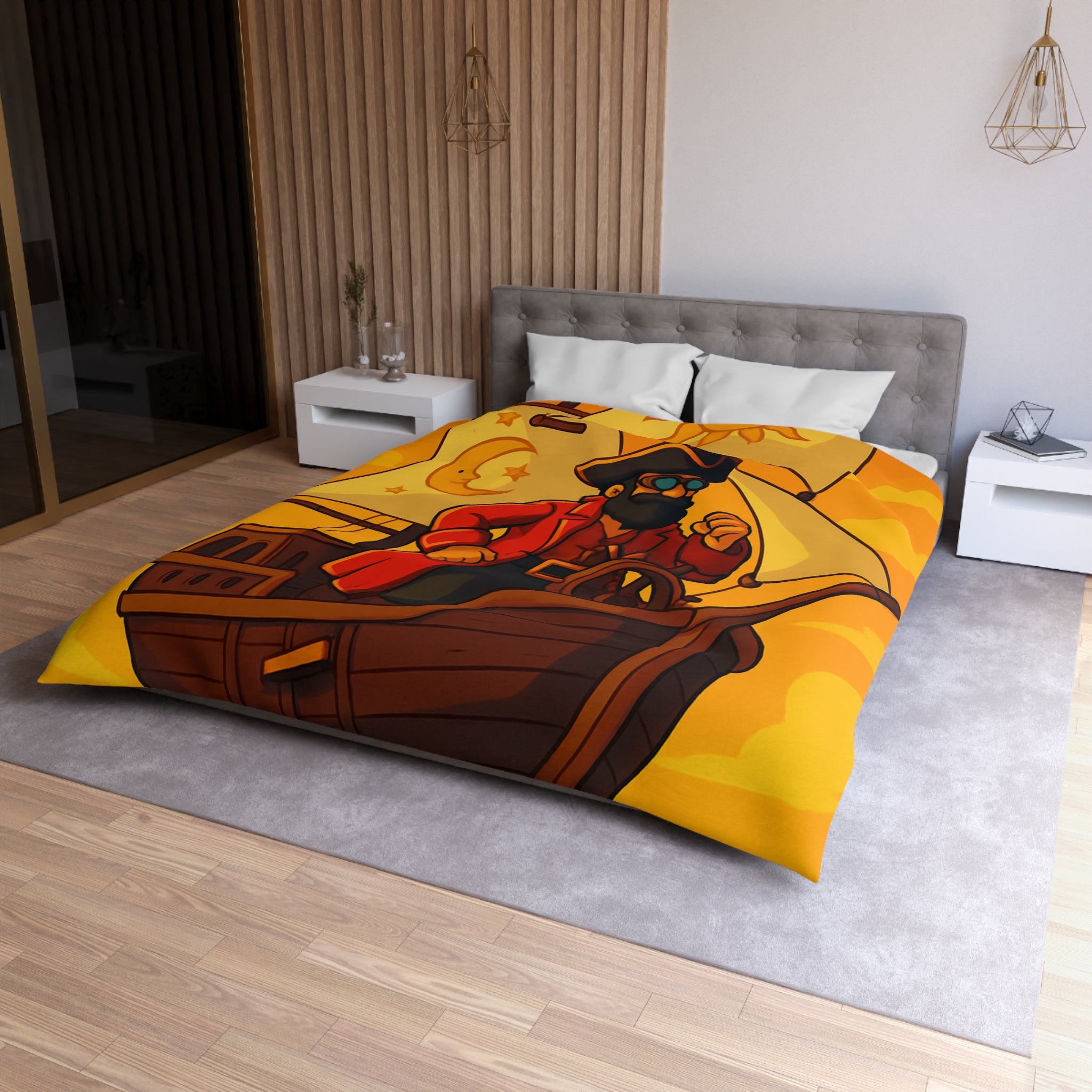 Housse de Couette Microfibre Design Artistique Moderne Décoration Chambre Confort Premium