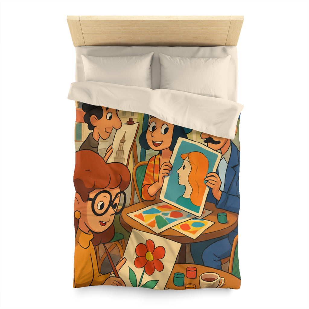 Housse de Couette Microfibre Illustration Unique Design Moderne Décoration Intérieure Raffinée