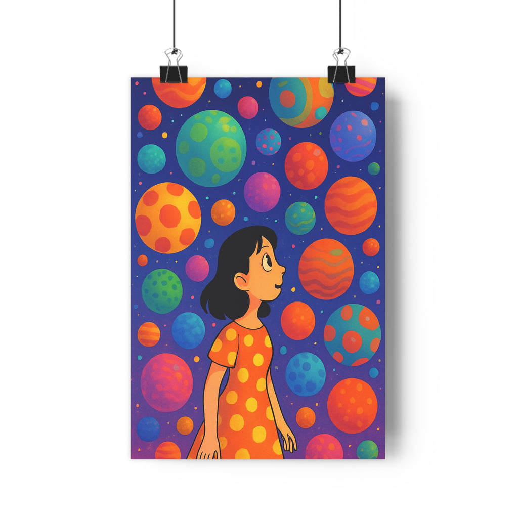 Poster décoratif multicolore vibrant ludique joyeux artistique chambre enfant salon bureau moderne qualité qualité