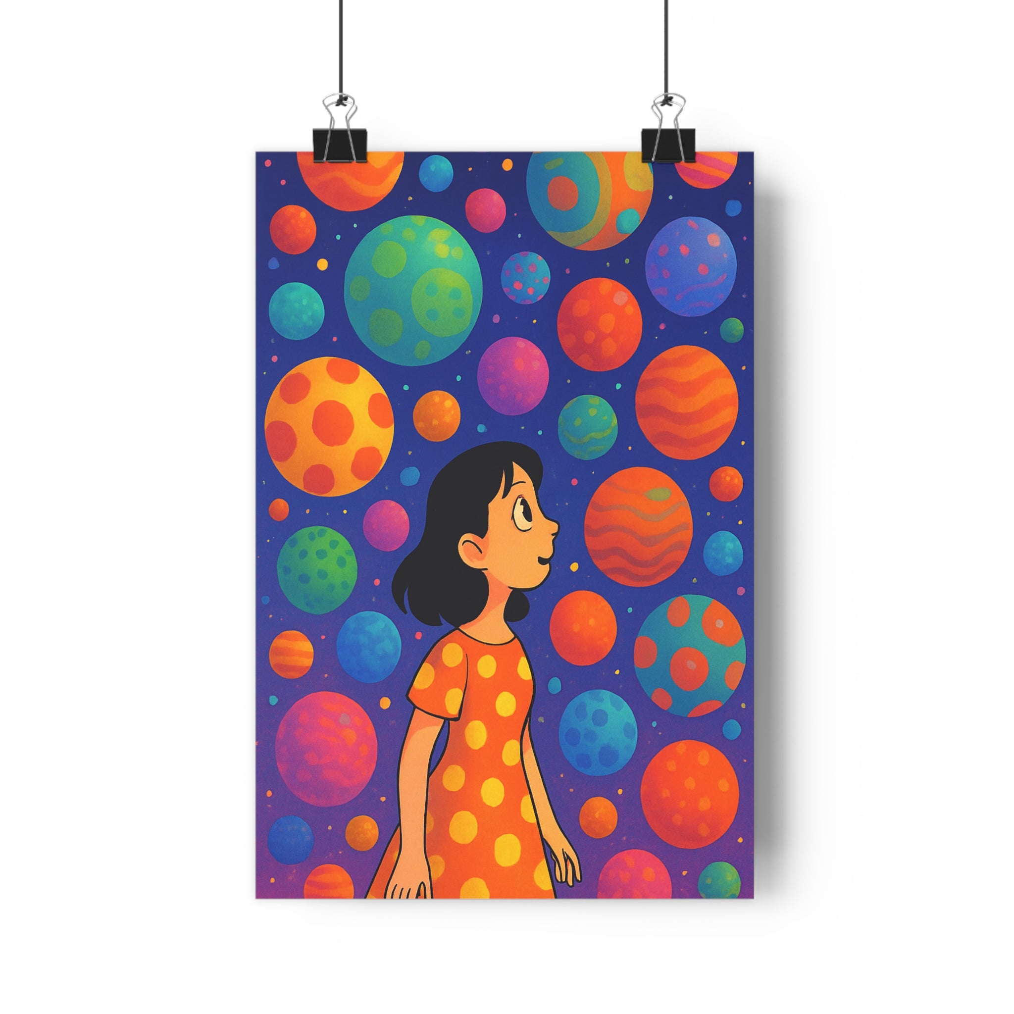 Poster décoratif multicolore vibrant ludique joyeux artistique chambre enfant salon bureau moderne qualité qualité