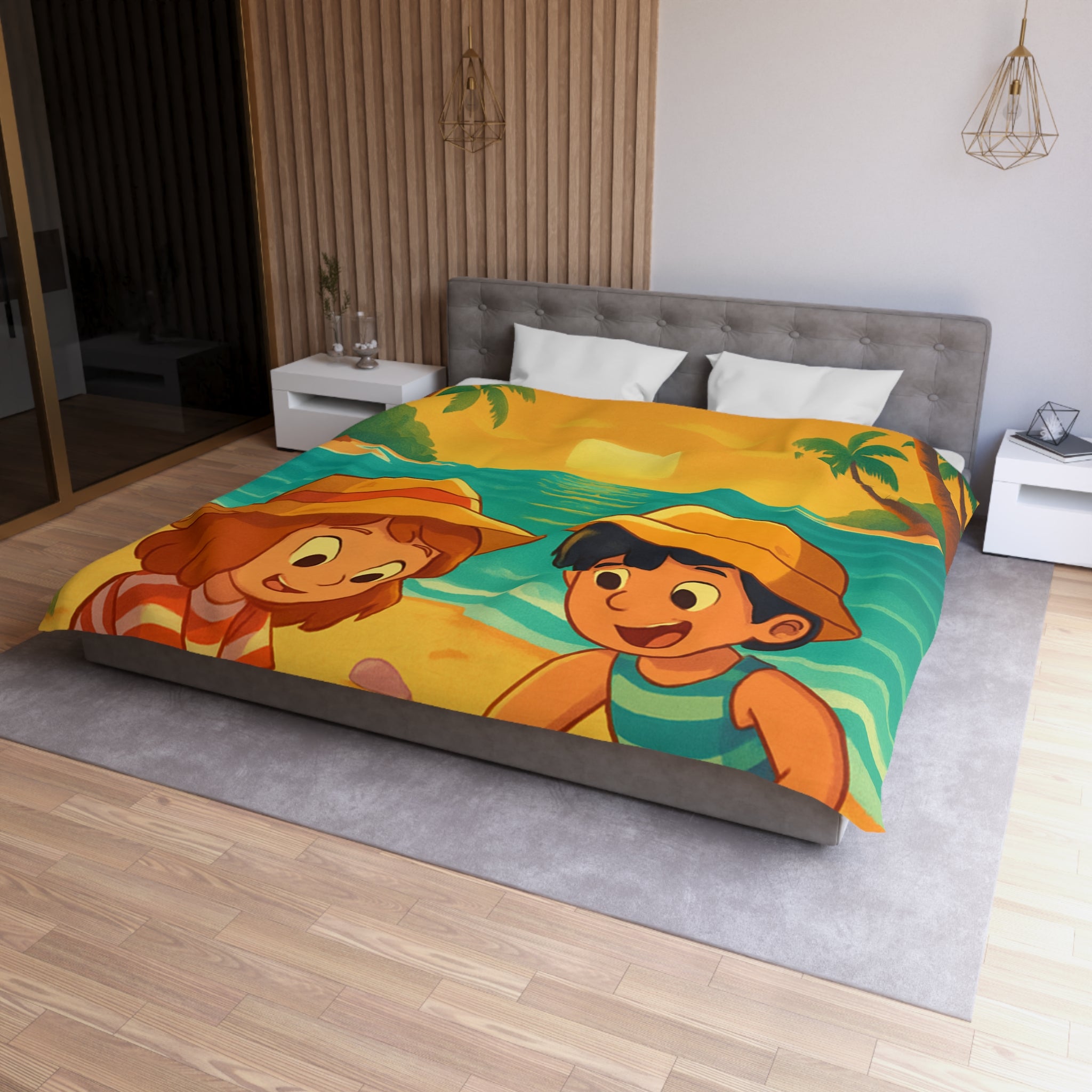 Housse de Couette Microfibre Création Artistique Moderne Design Exclusif Décoration Chambre