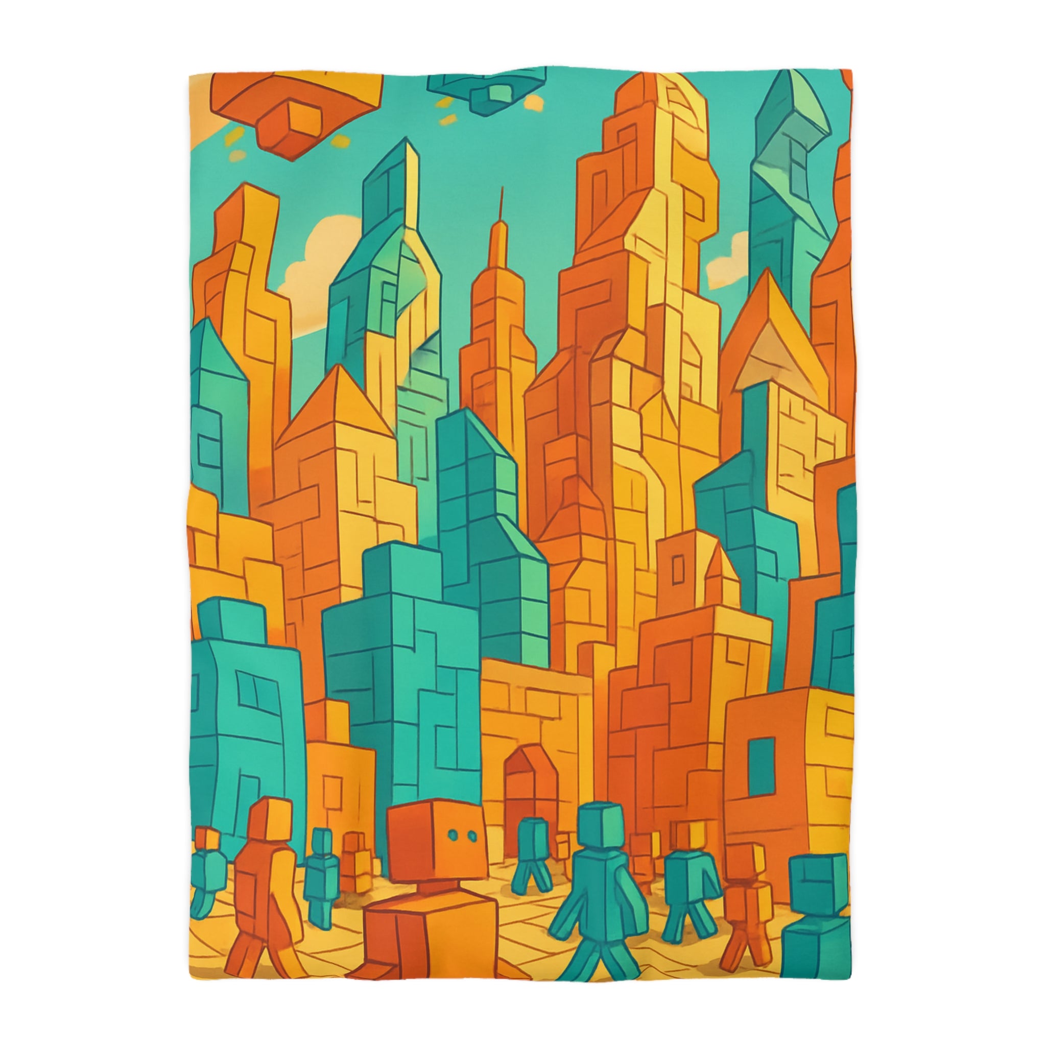 Housse de Couette Microfibre Design Artistique Moderne Décoration Chambre Confort Premium