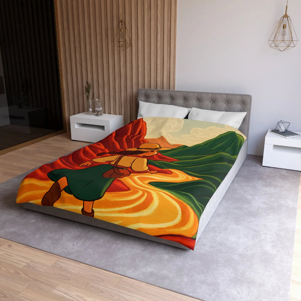 Housse de Couette Microfibre Art Graphique Contemporain Style Décoratif Chambre Tendance