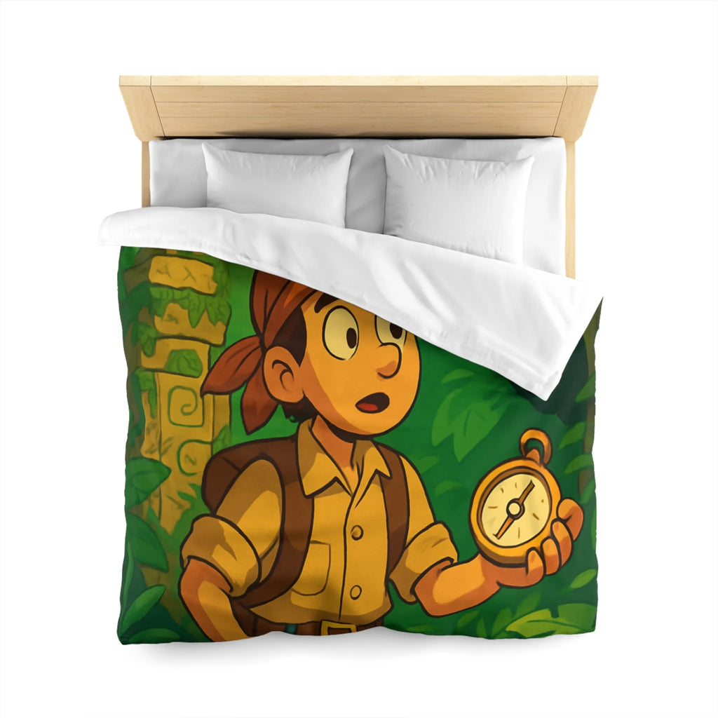 Exploration jungle animée avec boussole, perroquet, serpent et léopard pour chambre exotique