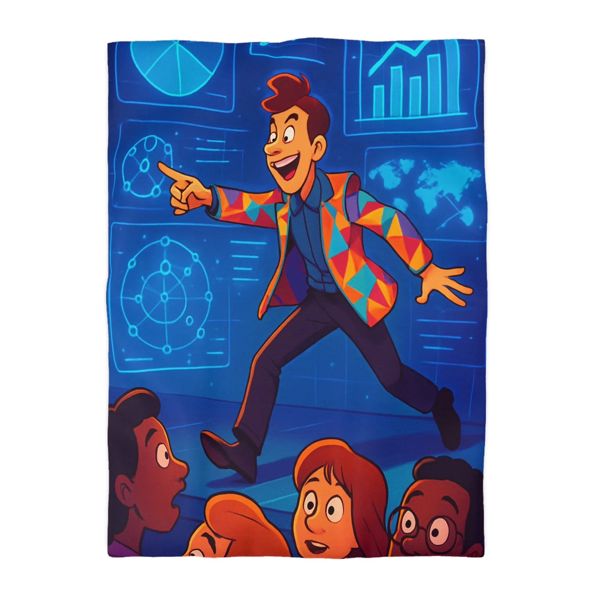 Housse de couette colorée avec motifs géométriques pour chambre moderne et artistique