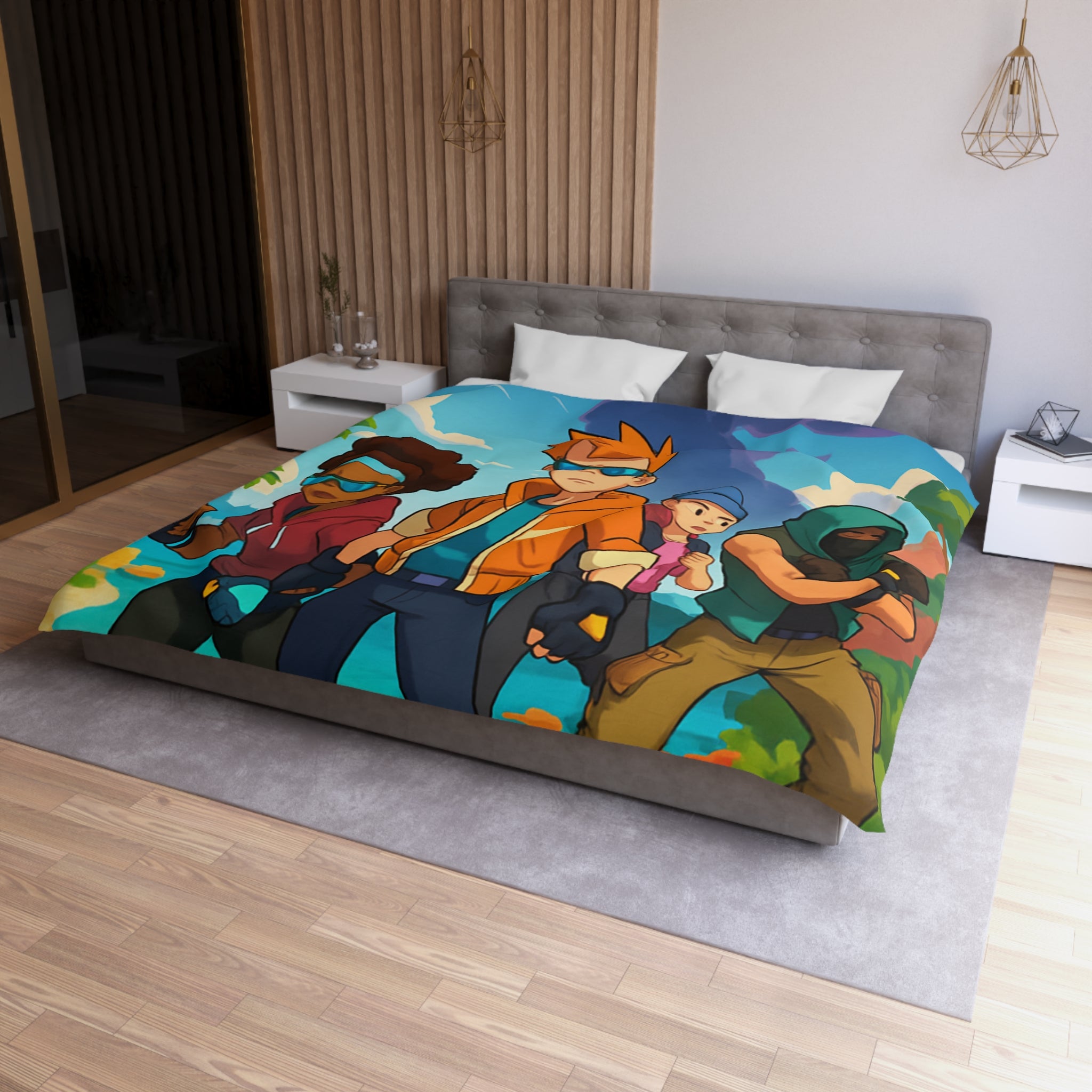 Housse de Couette Microfibre Création Artistique Moderne Design Exclusif Décoration Chambre