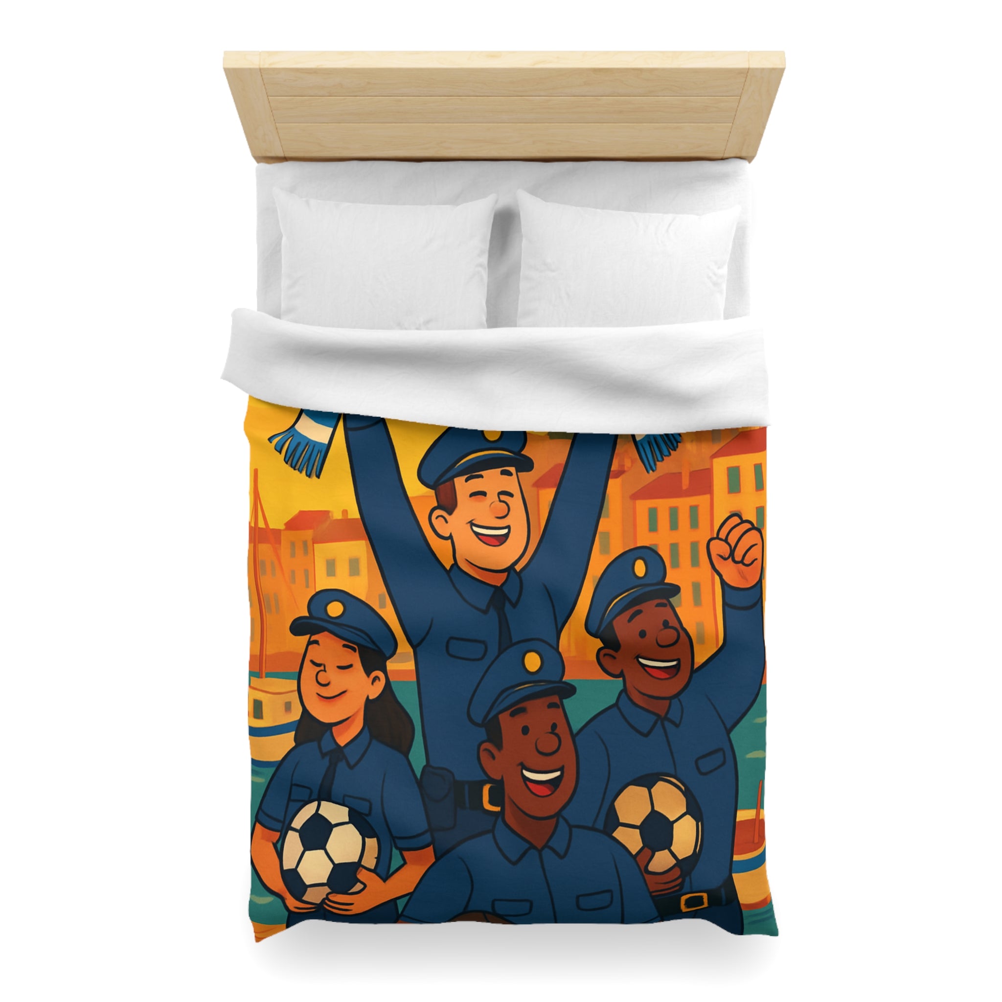 Housse de Couette Microfibre Illustration Unique Design Moderne Décoration Intérieure Raffinée