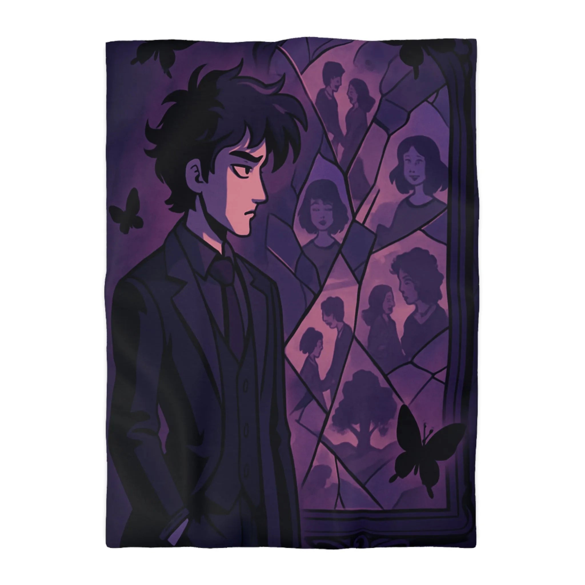 Housse de Couette Microfibre Art Graphique Contemporain Style Décoratif Chambre Tendance