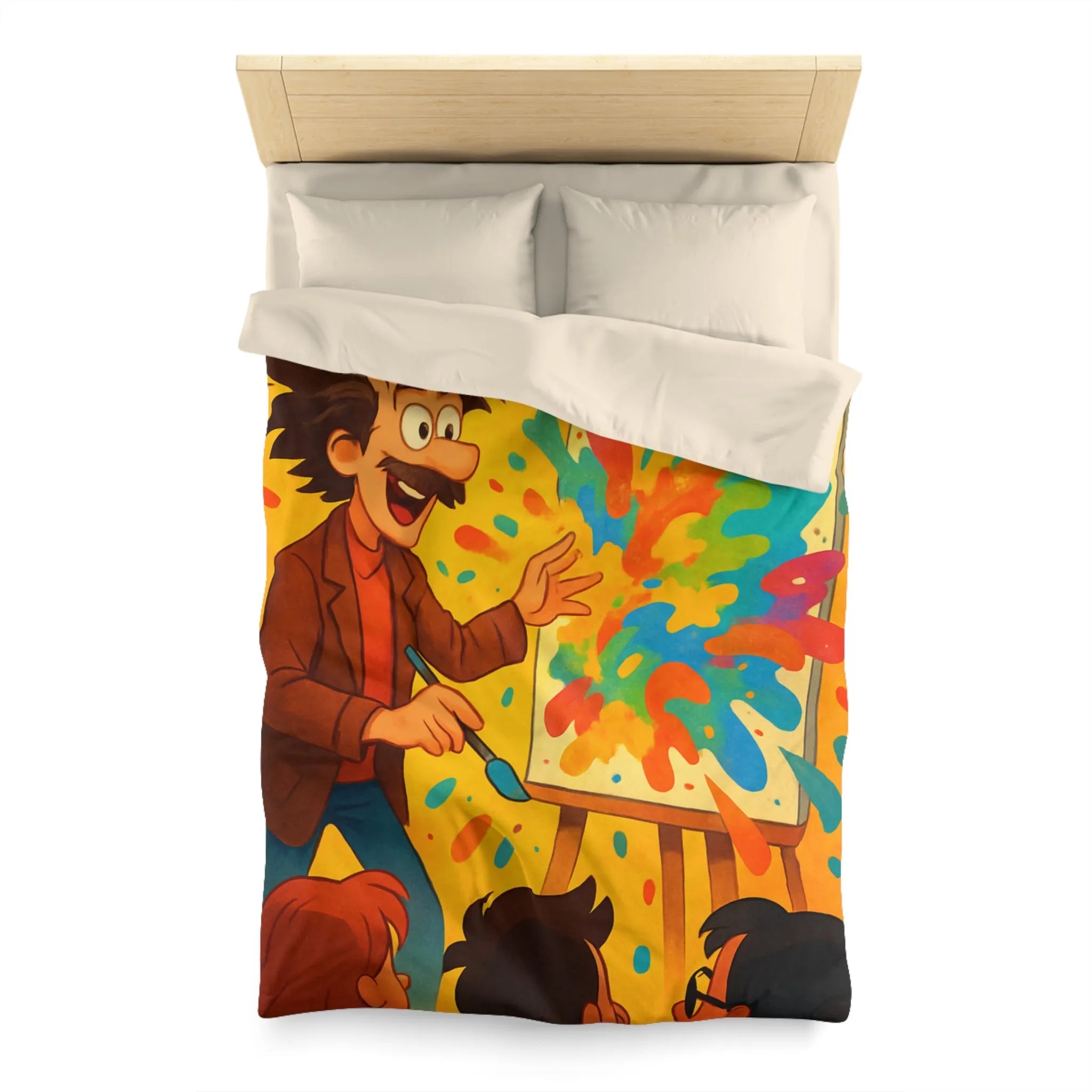 Housse de couette inspirée d'artiste créatif avec explosion de couleurs vibrantes et joyeuses