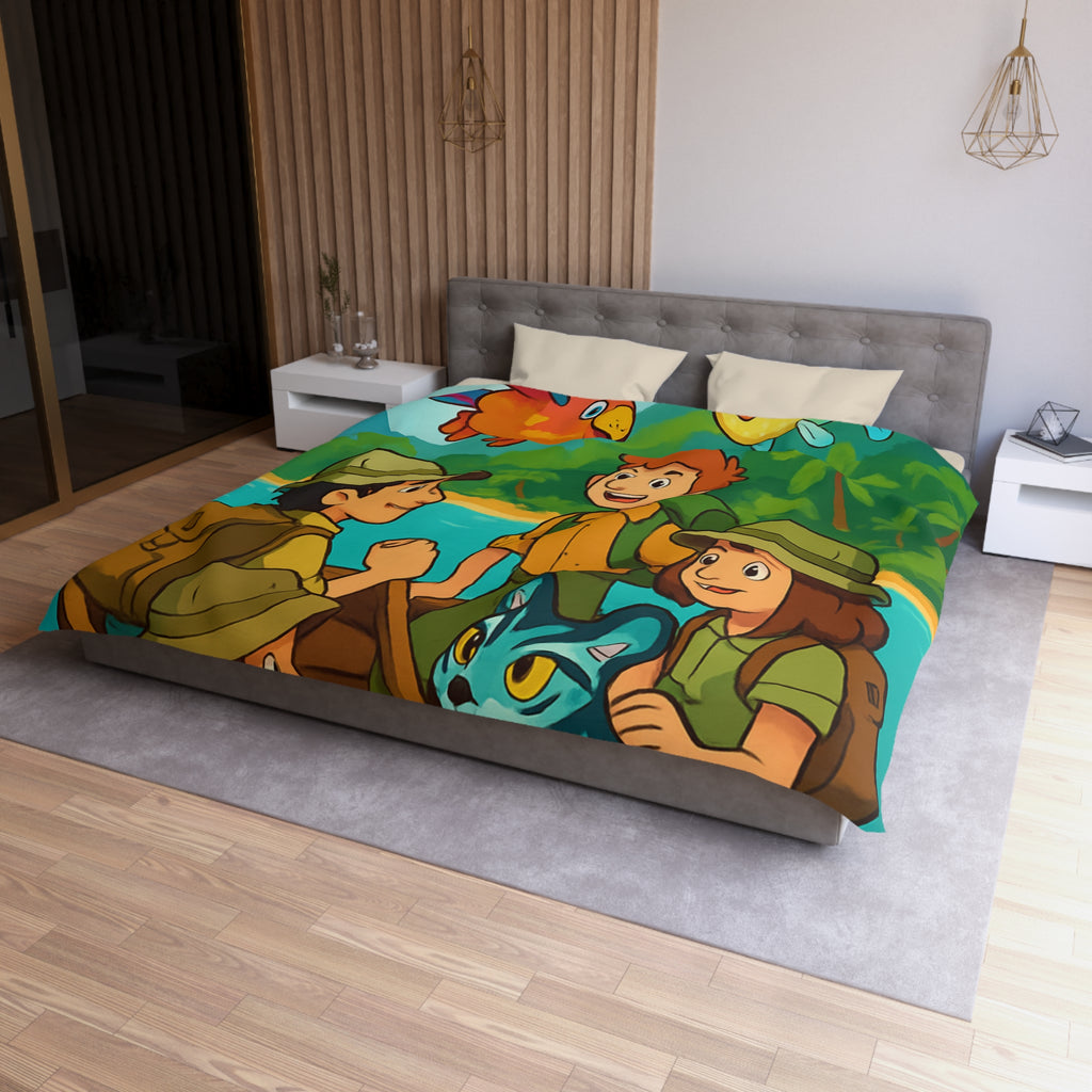 Housse de Couette Microfibre Design Artistique Moderne Décoration Chambre Confort Premium