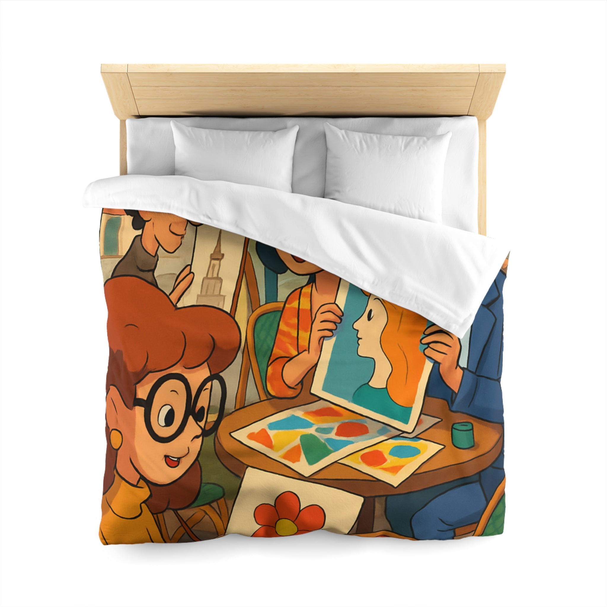 Housse de Couette Microfibre Illustration Unique Design Moderne Décoration Intérieure Raffinée