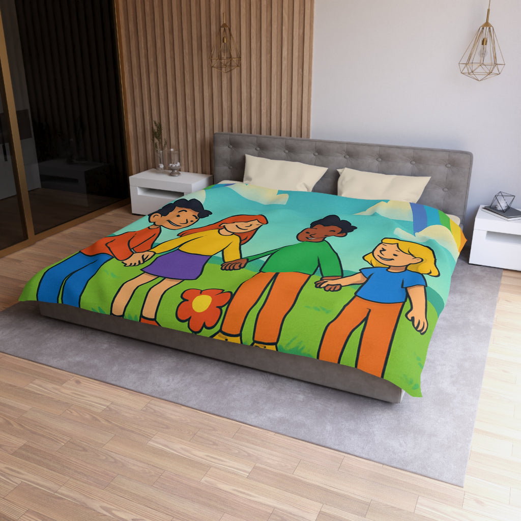 Housse de Couette Microfibre Illustration Unique Design Moderne Décoration Intérieure Raffinée