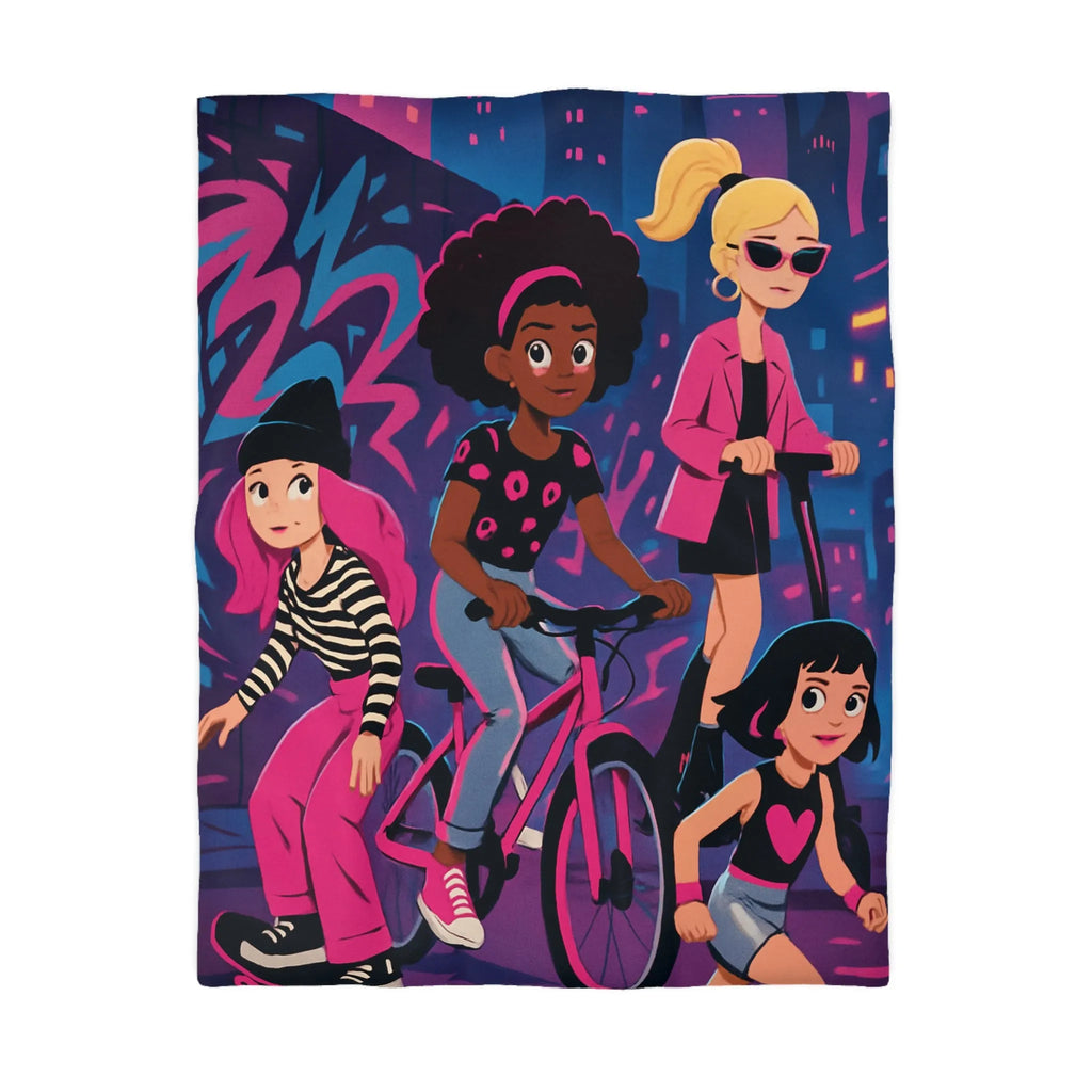 Housse de Couette Microfibre Art Graphique Contemporain Style Décoratif Chambre Tendance