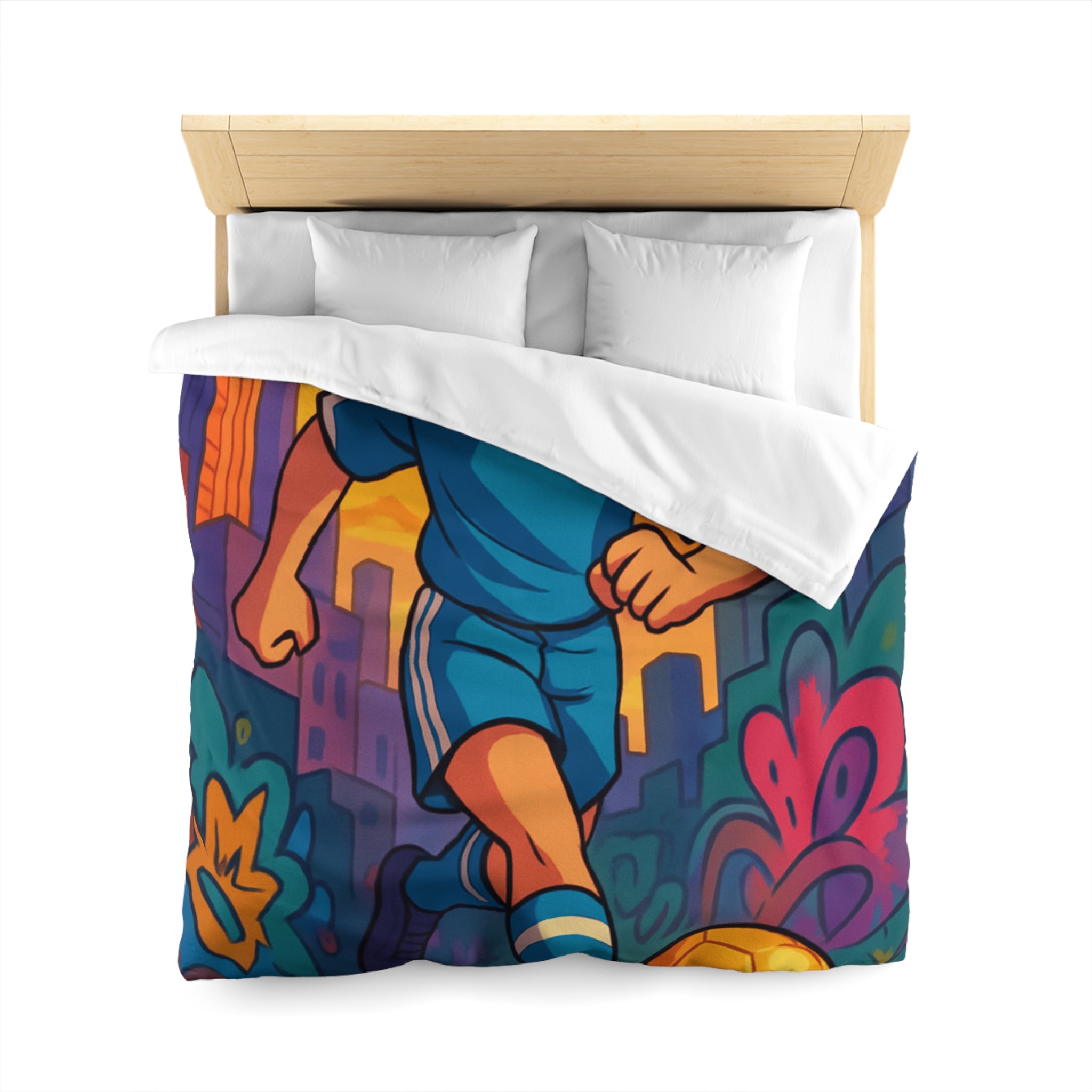 Housse de Couette Microfibre Design Artistique Moderne Décoration Chambre Confort Premium