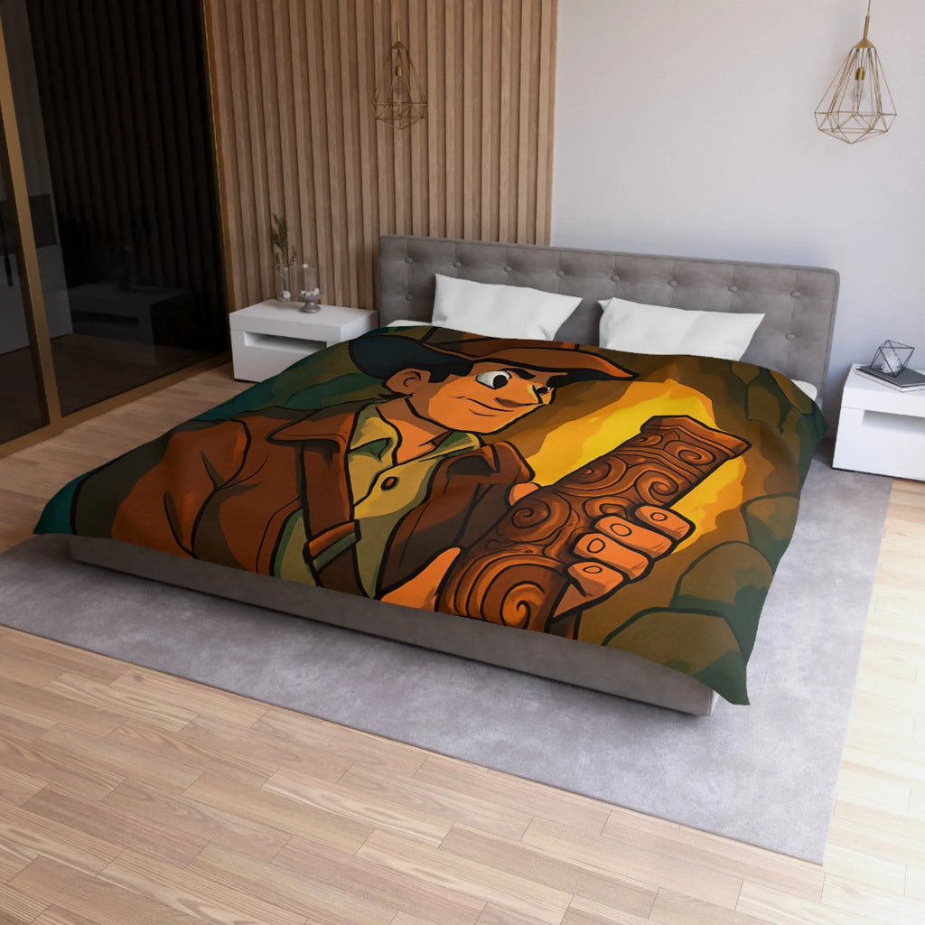 Housse de Couette Microfibre Art Graphique Contemporain Style Décoratif Chambre Tendance